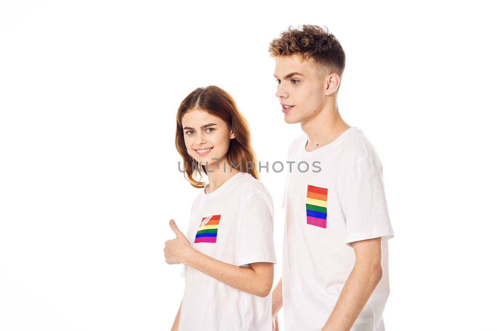 couple Flag lgbt transgender sexual minorities light background by Vichizh