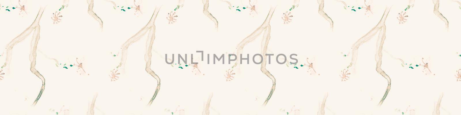 Seamless Flower Repeating. Pastel Rose Branch by YASNARADA