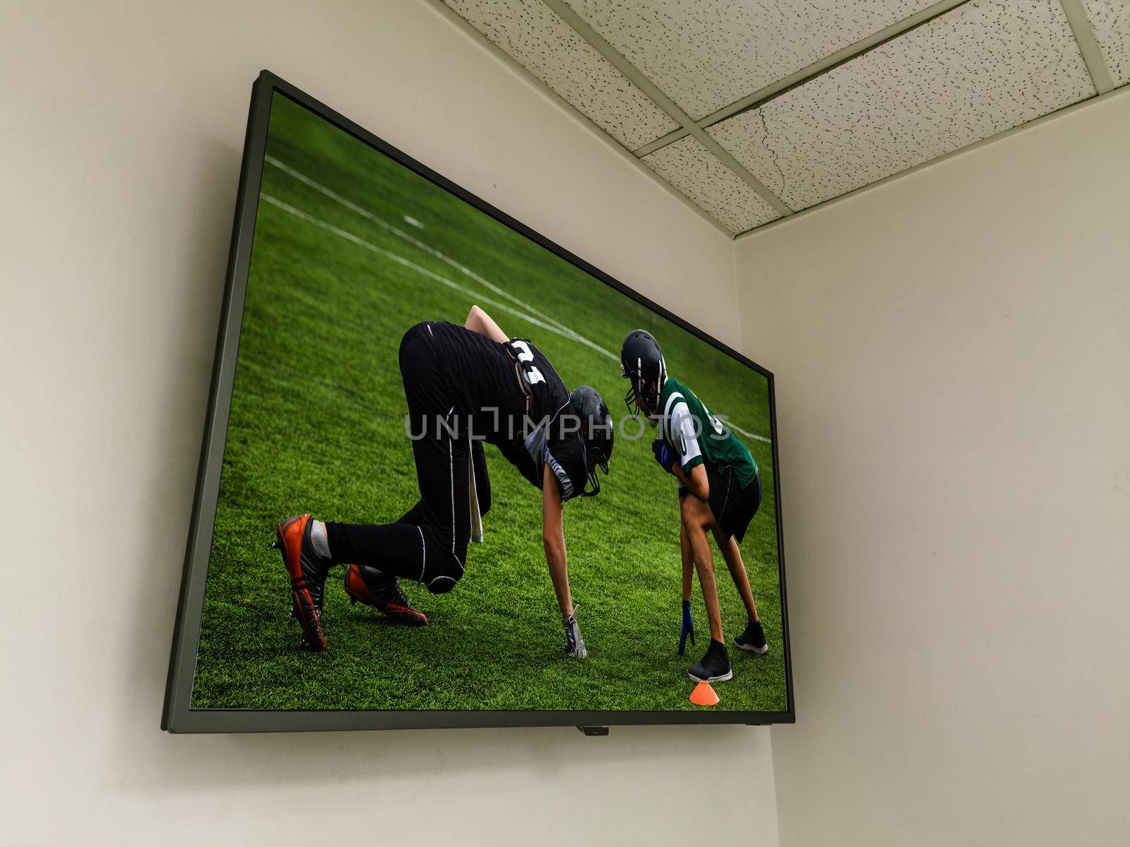 football match football on the big screen tv