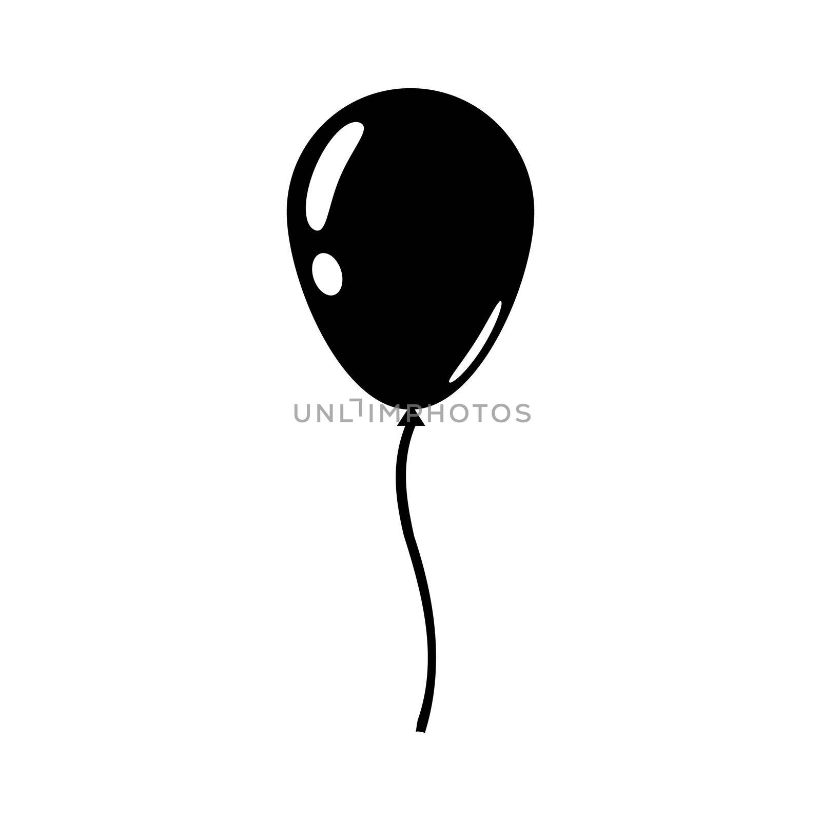 Balloon icon isolated on white background. Flat design illustration by Alxyzt
