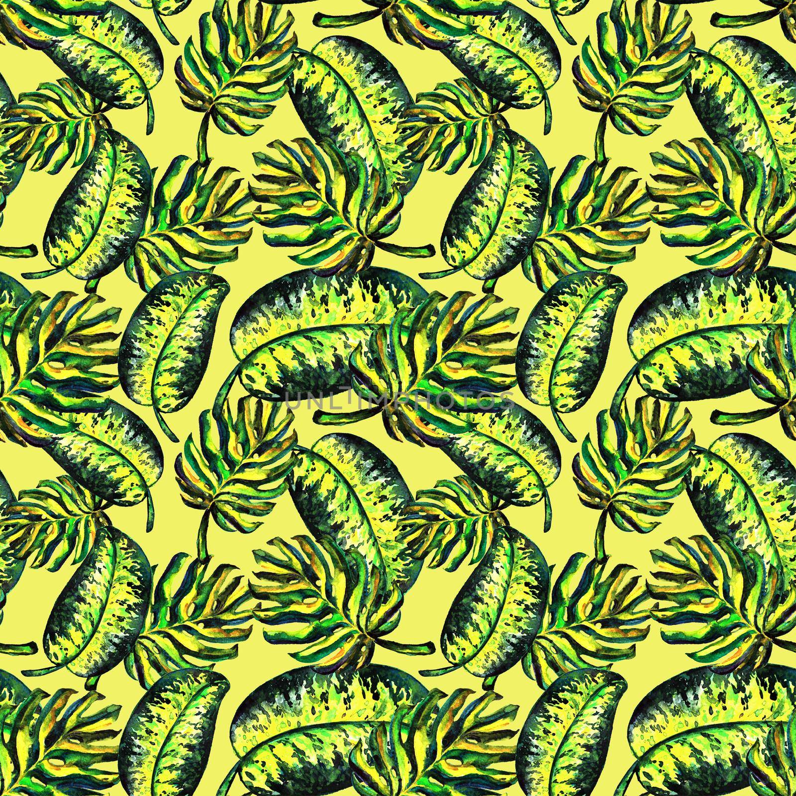 Seamless pattern of leaves monstera by DesignAB