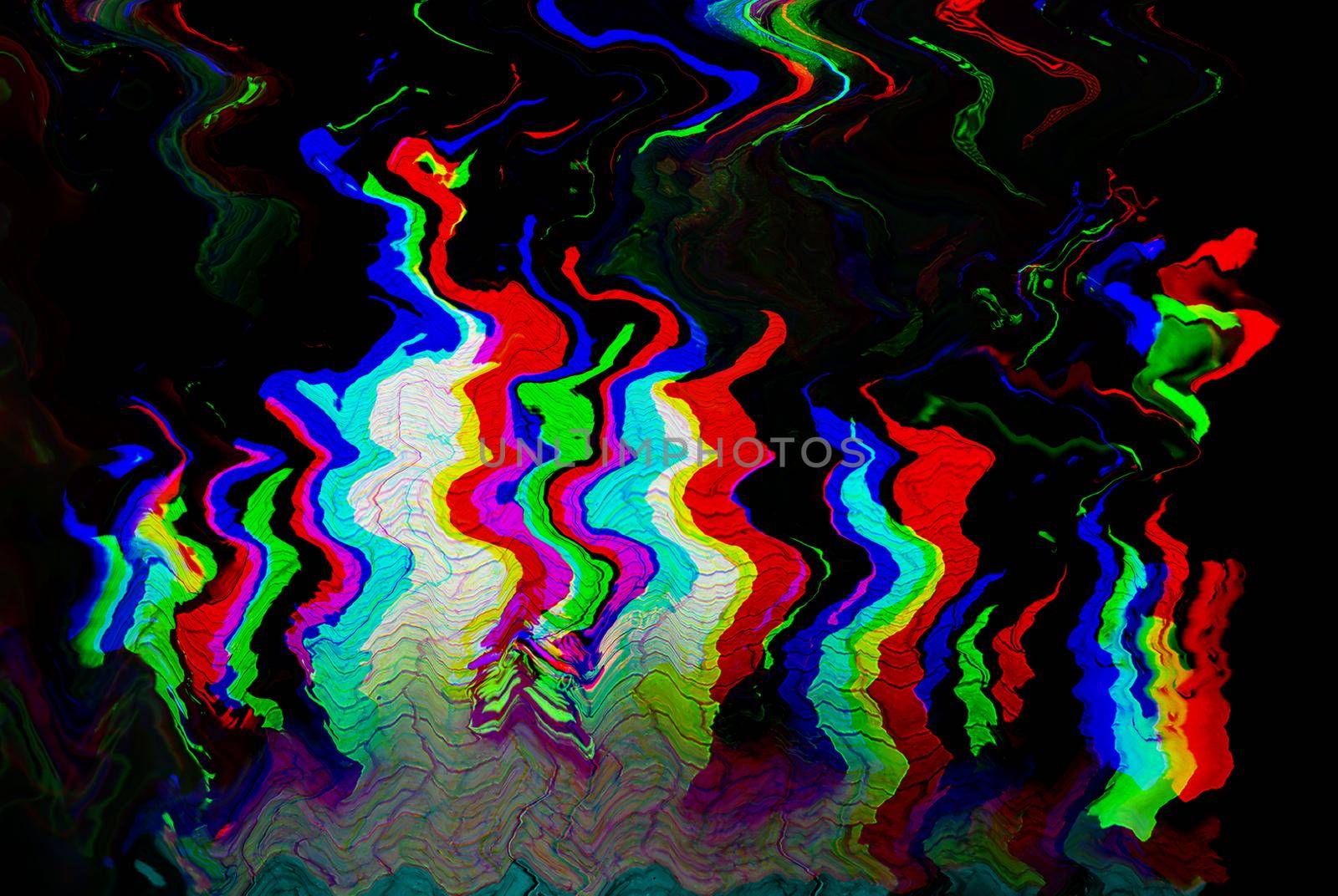 Glitch psychedelic background. Old TV screen error. Digital pixel noise abstract design. Photo glitch. Television signal fail. Technical problem grunge wallpaper. Colorful noise.