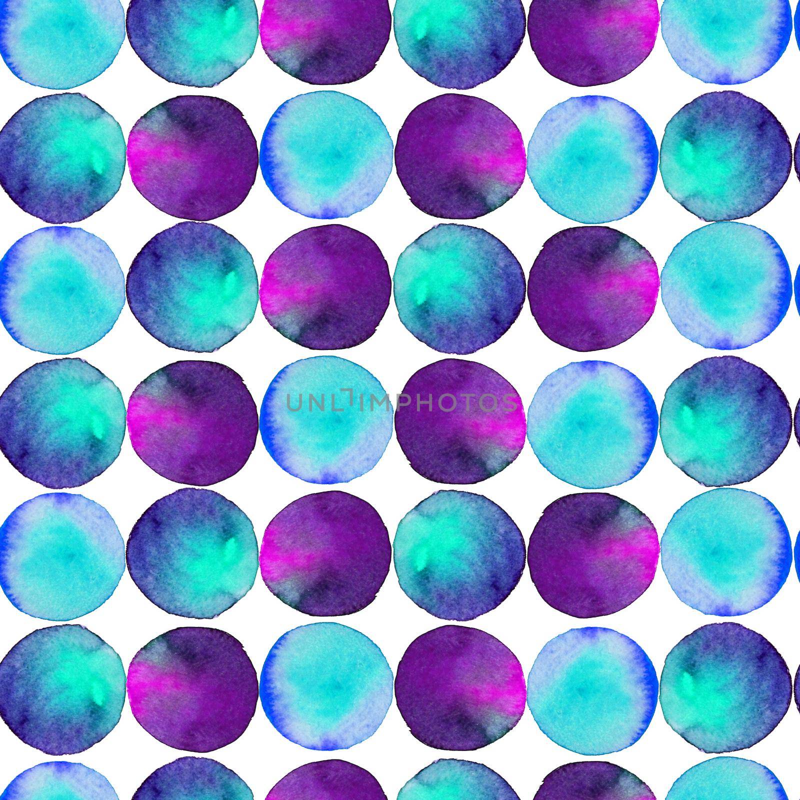 Seamless pattern. Watercolor abstract background. round brushstrokes. On white . Colorful and endless rainbow by DesignAB