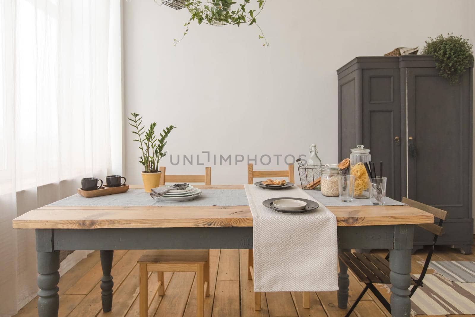dining wooden table in modern home by Demkat