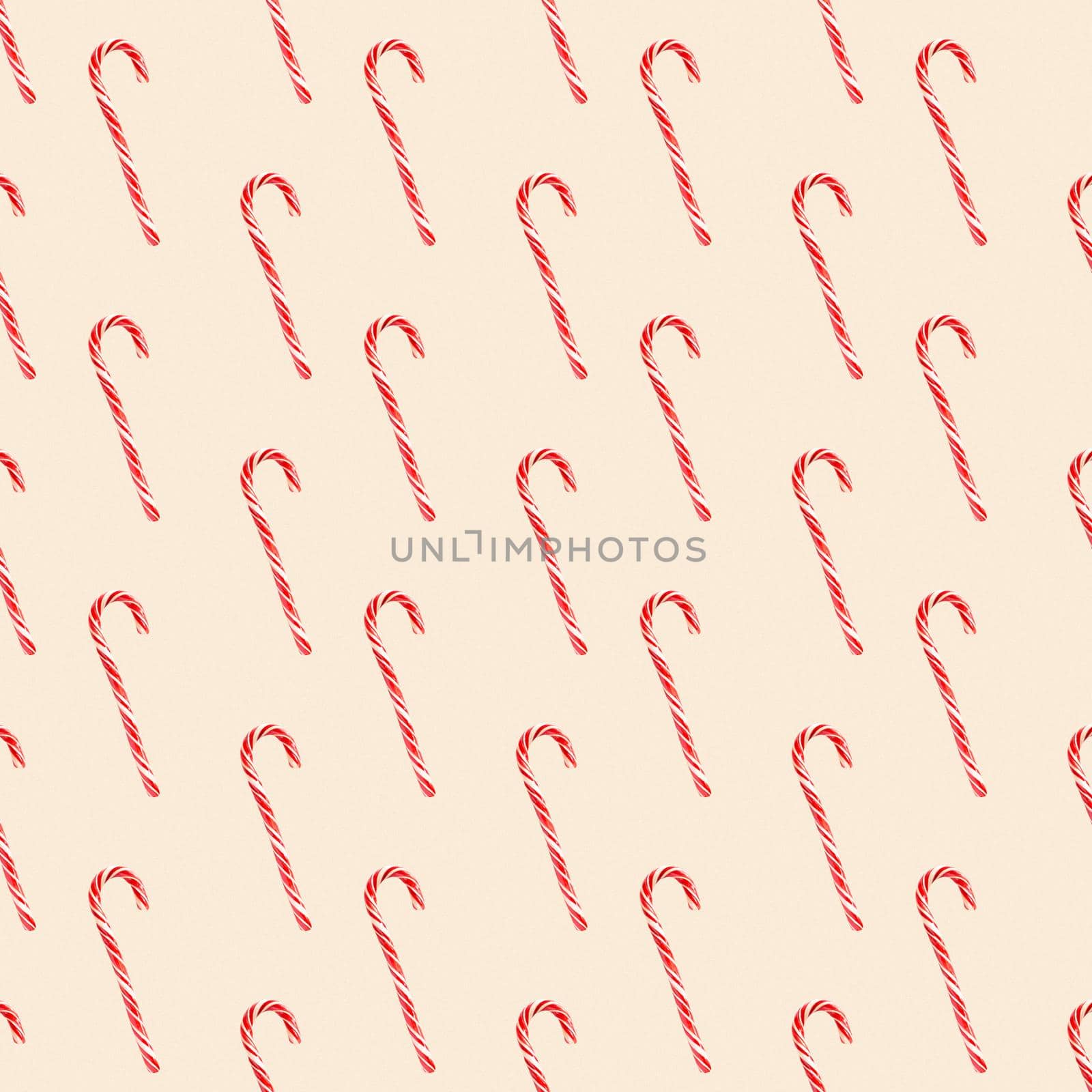 Red striped candy canes of Santa are stacked - seamless pattern, ornament. Christmas, new year, Valentine's day, winter holiday atmosphere 