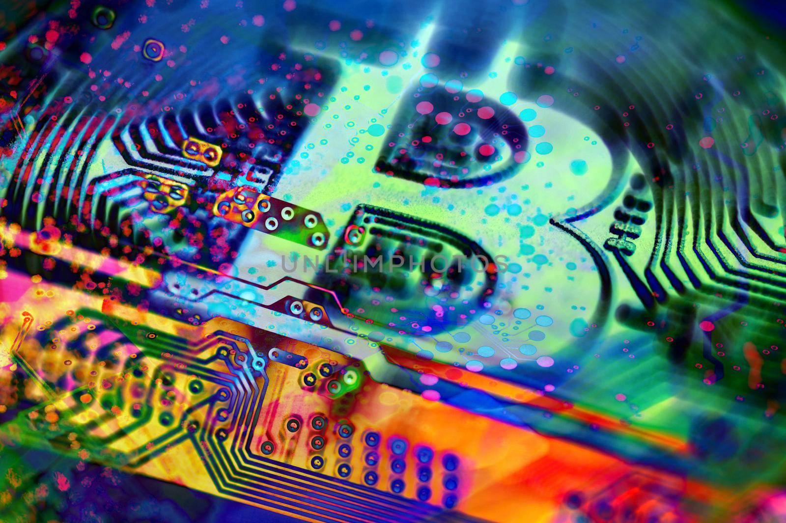 Economy trends virtual digital currency abstract background. by bashta