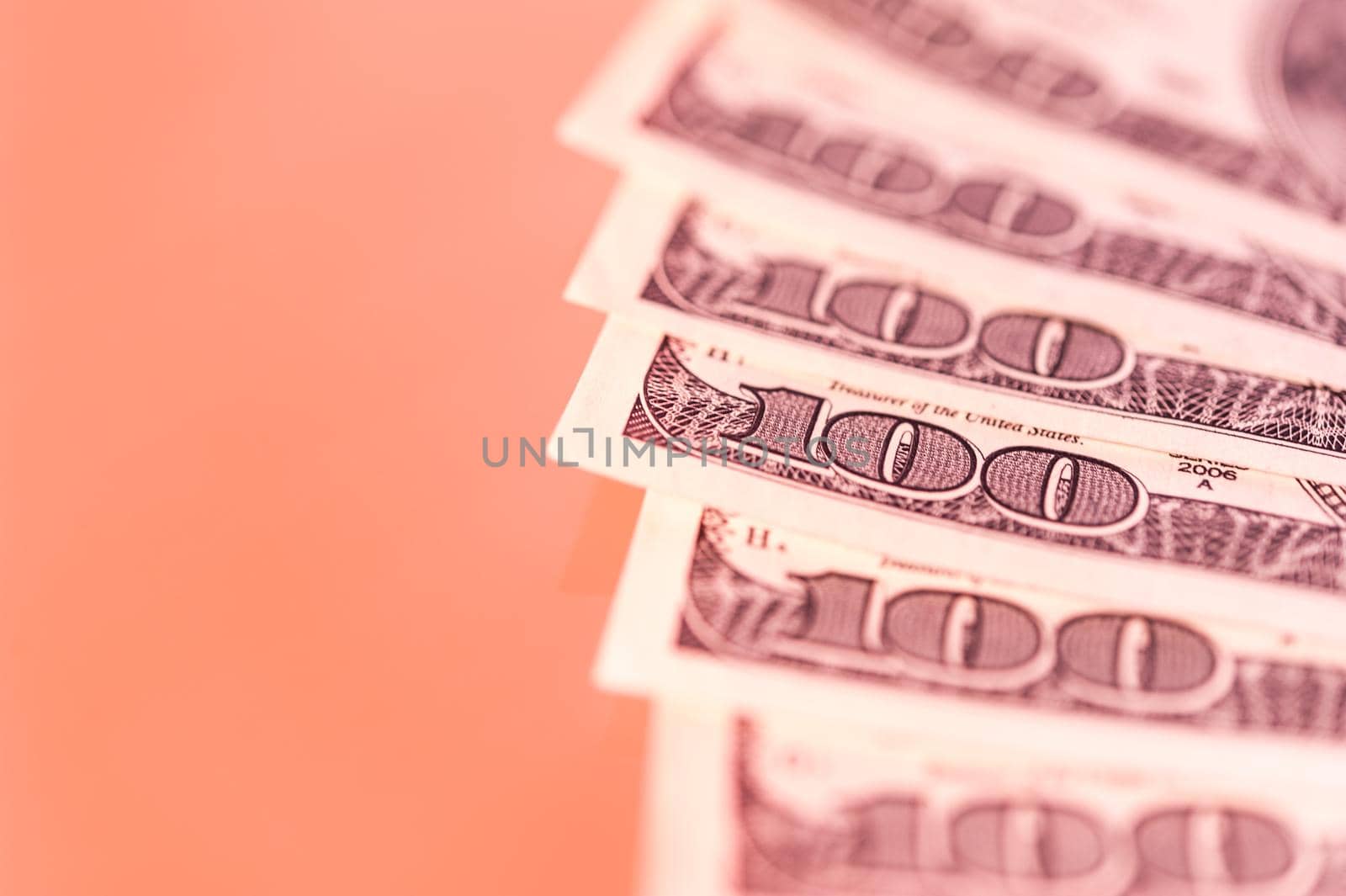 Close-up view of cash money euro and dollars bills background. Economy trends background for business idea and all art work design. Finance and business concept. Close-up. Shallow depth of field.