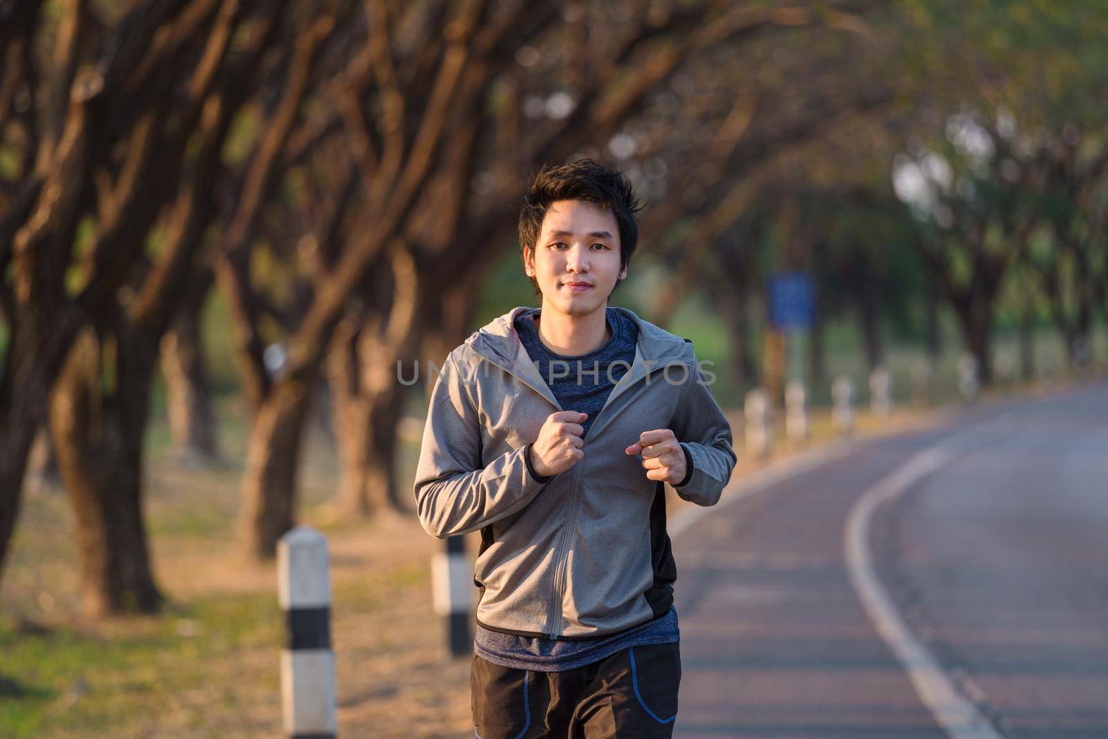 fitness man running in the park