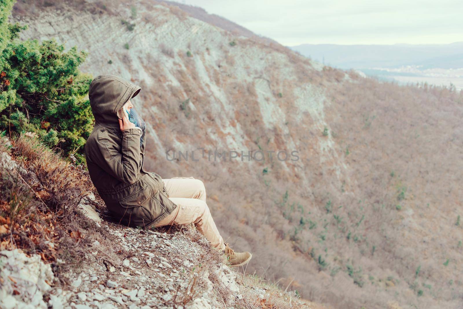 Woman resting outdoor by alexAleksei