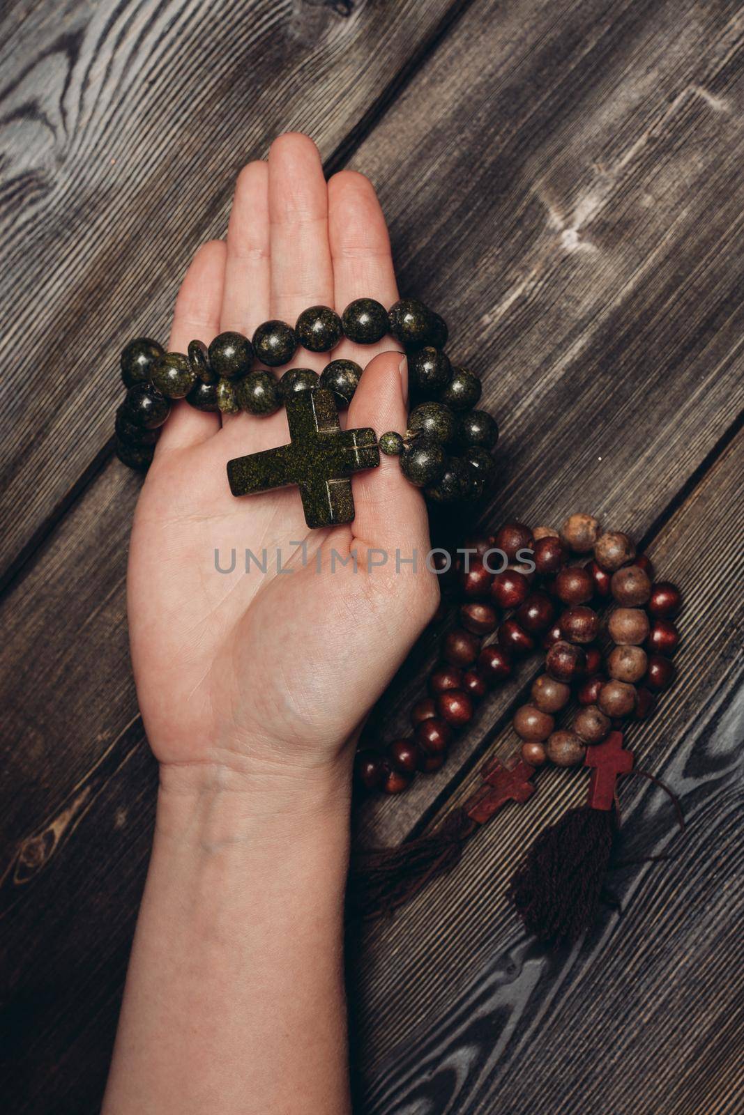 Orthodox cross with beads clear religion catholicism by Vichizh