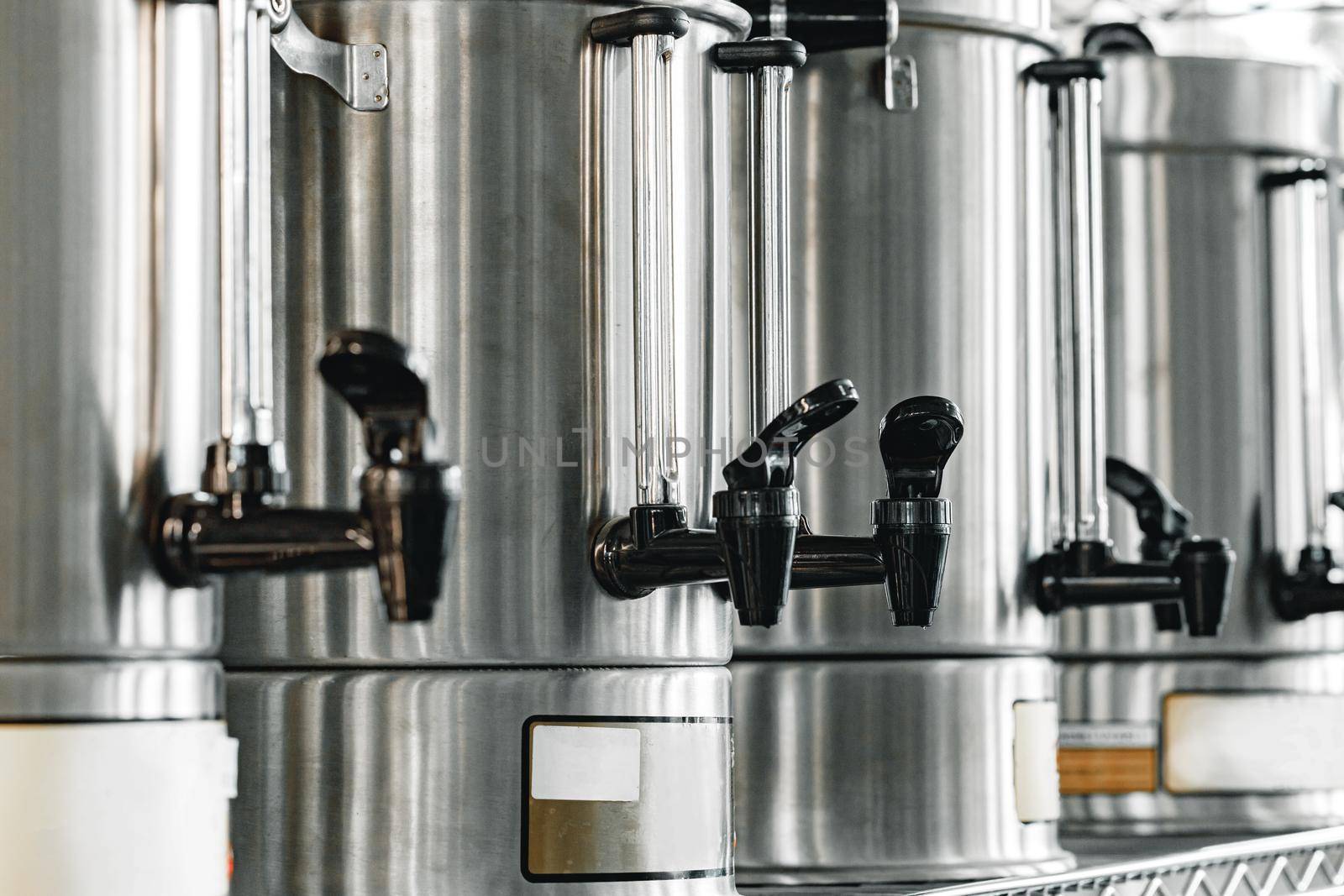 Buffet water heater catering appliance close up photo