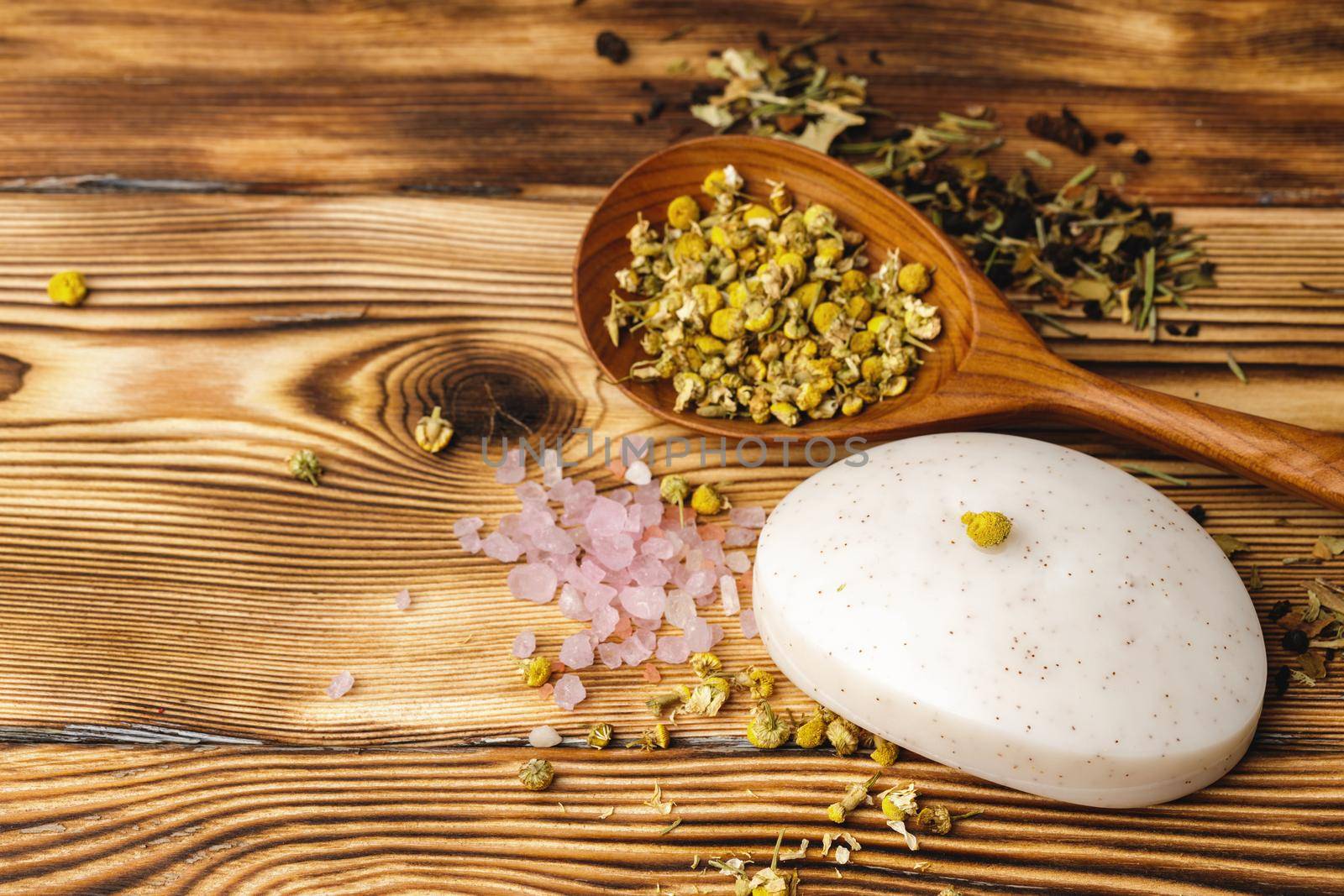 Natural handmade soap bars with flowers