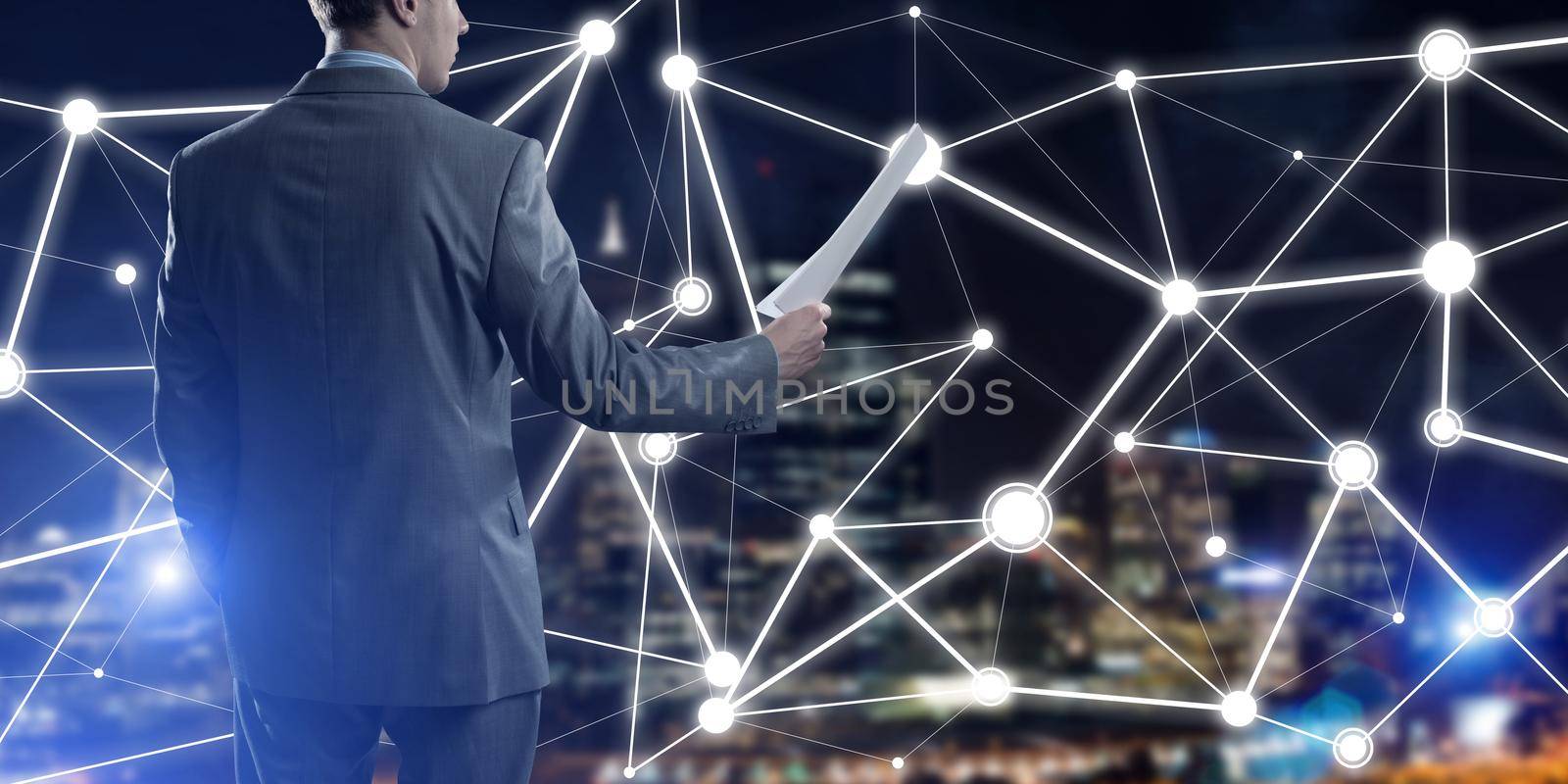 Concept of modern business networking that connect and cooperate people by adam121