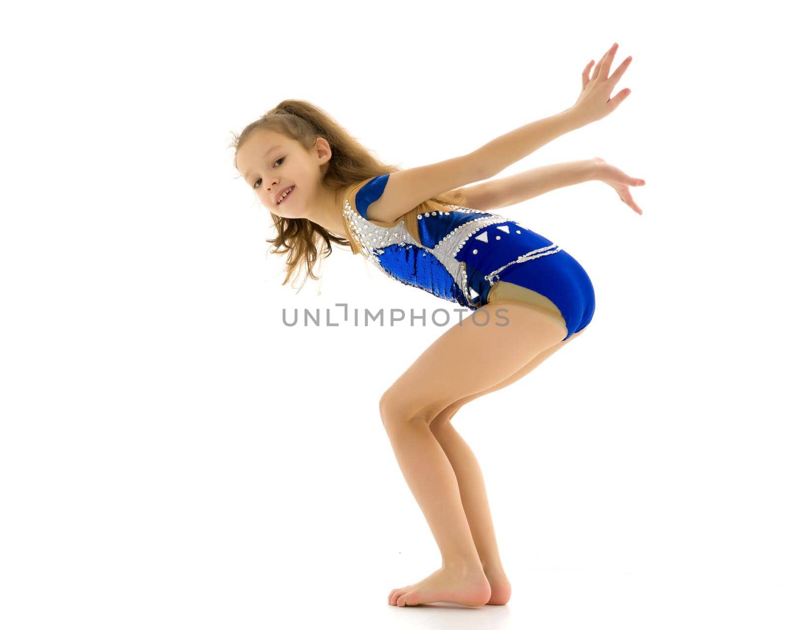 Girl gymnast jumping.The concept of a good mood, summer vacation by kolesnikov_studio