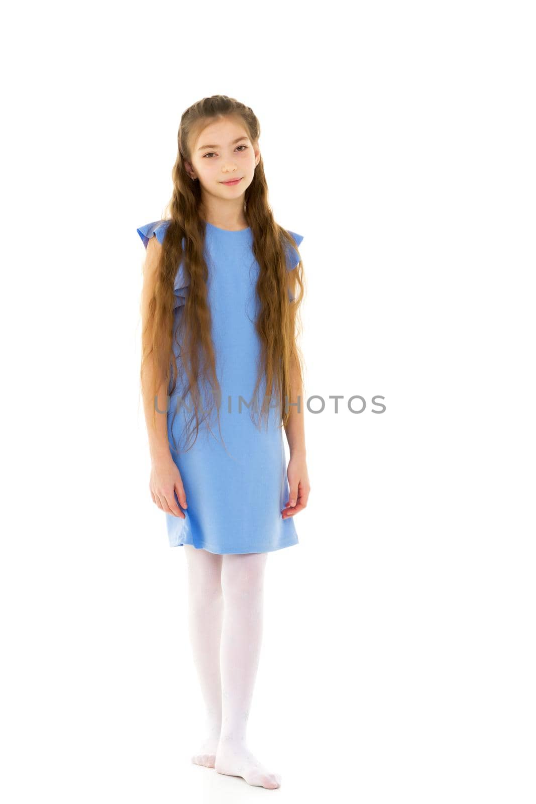 Little girl in an elegant dress.The concept of a happy childhood by kolesnikov_studio