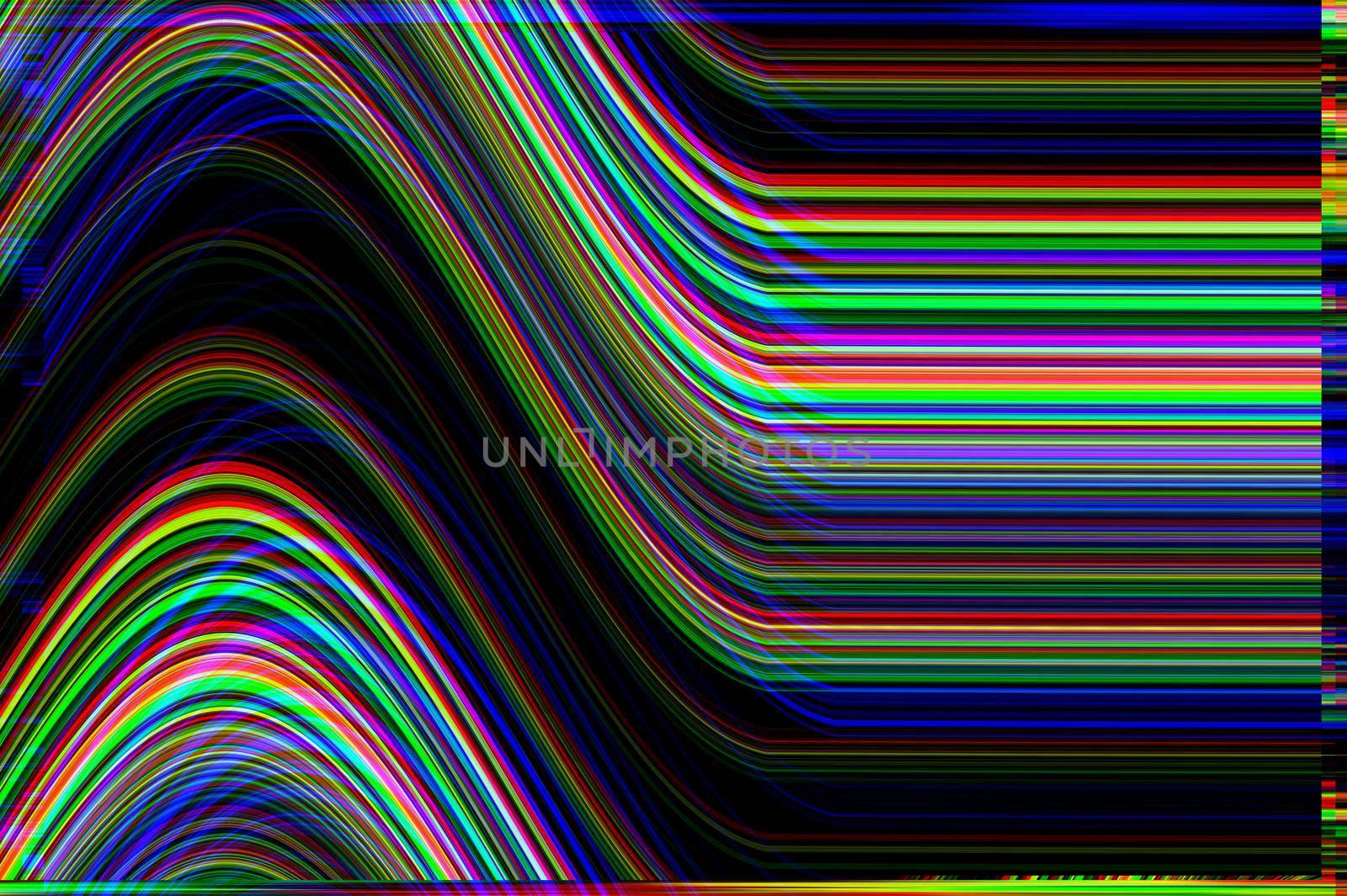 Glitch psychedelic background. Old TV screen error. Digital pixel noise abstract design. Photo glitch. Television signal fail. Technical problem grunge wallpaper. Colorful noise by DesignAB