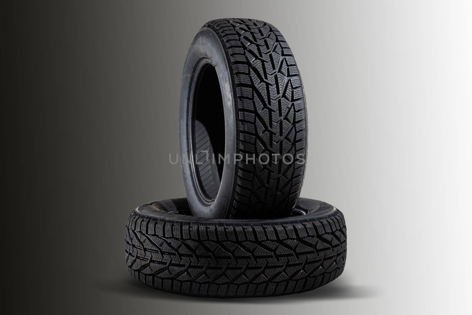 winter tires set isolated. car tire.