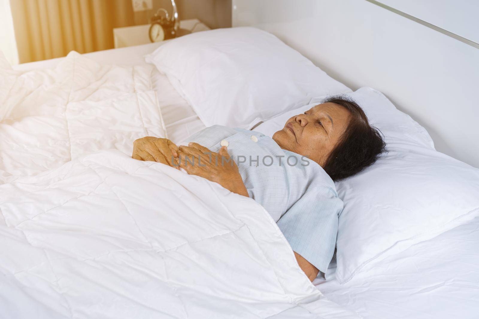 old woman sleeping on a bed by geargodz