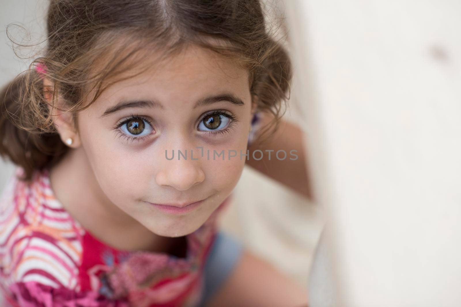 Adorable little girl combed with pigtails by javiindy