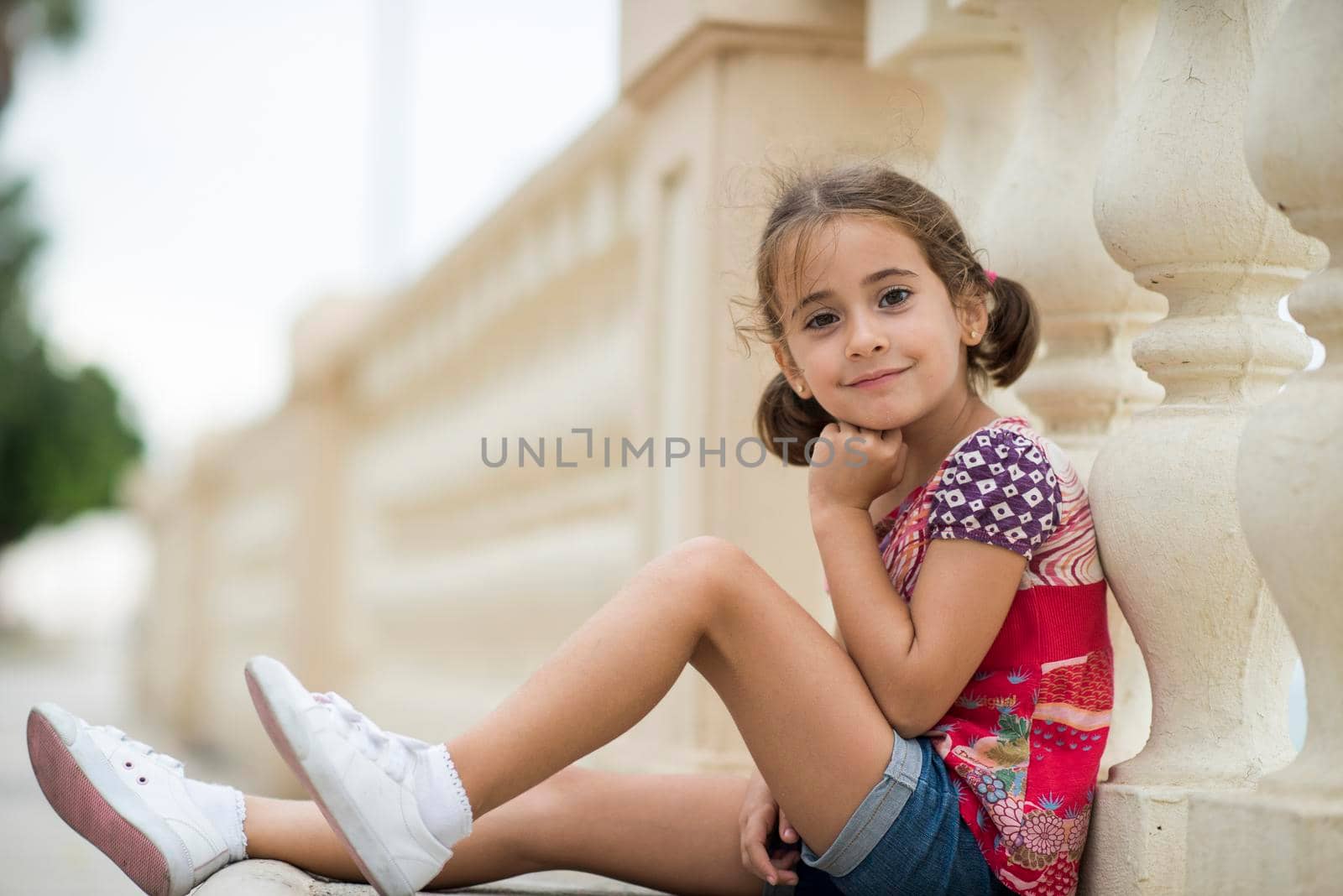 Adorable little girl combed with pigtails by javiindy