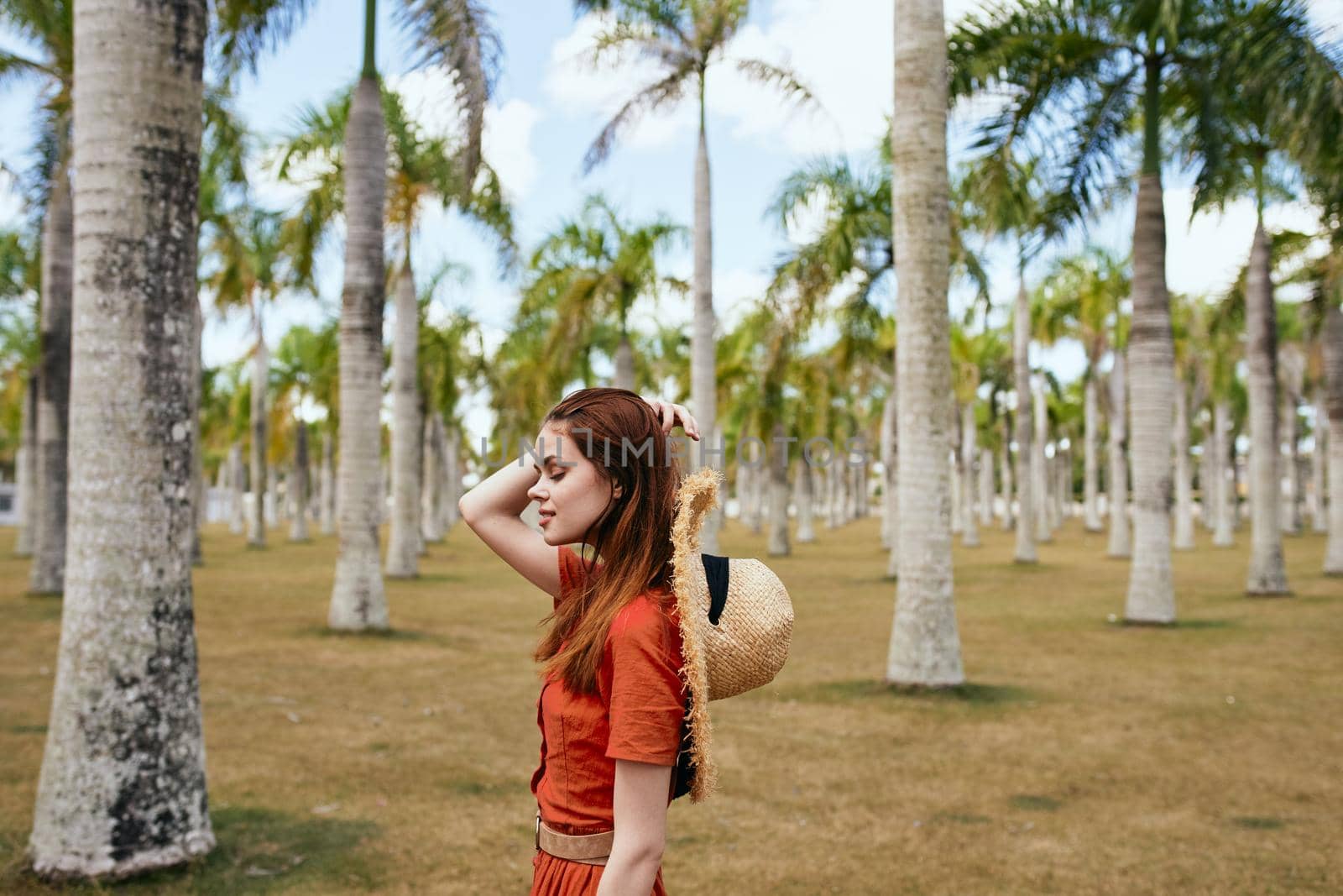 woman on the island walk travel exotic lifestyle. High quality photo