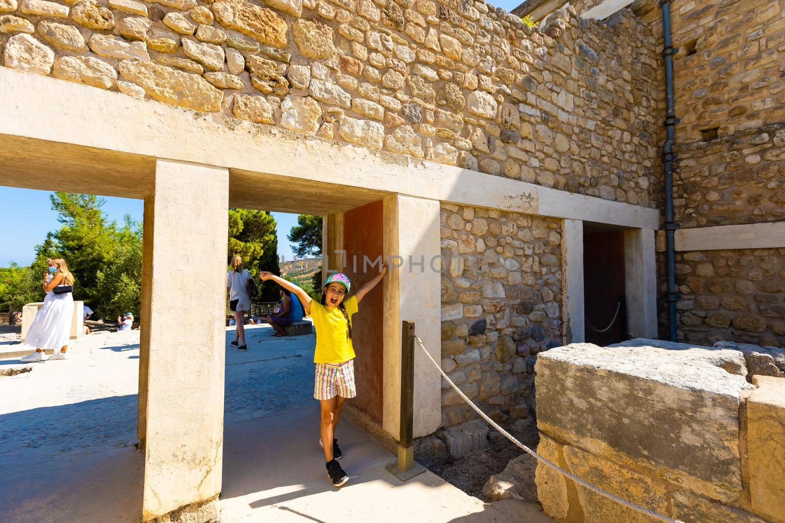 Knossos palace of the Minoan civilization and culture at Heraklion without people, Crete, Greece.