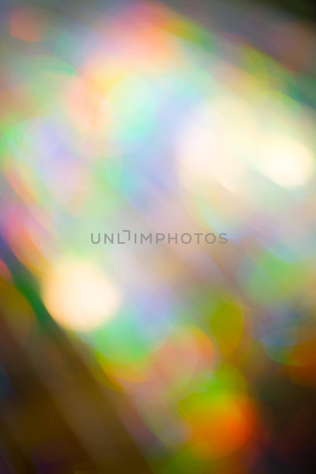 Multicolored rainbow large bokeh effect background - image