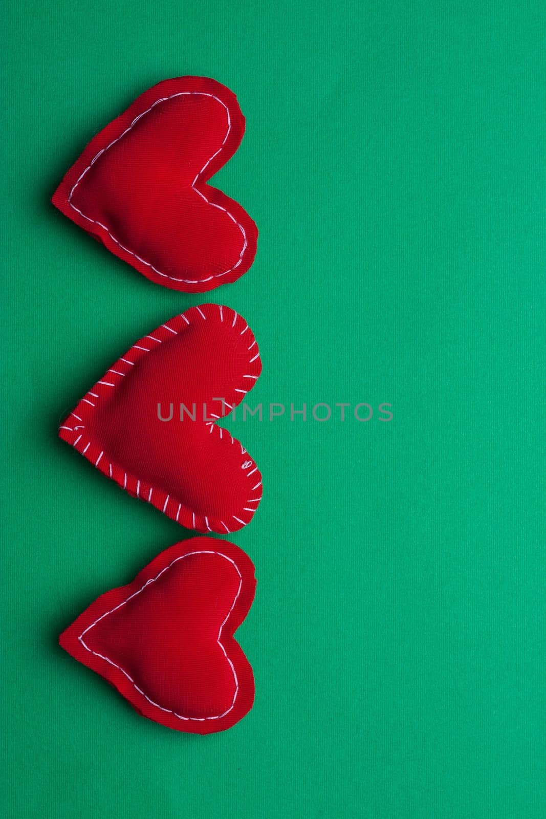 decoration object creative holiday Valentine's Day Green background. High quality photo