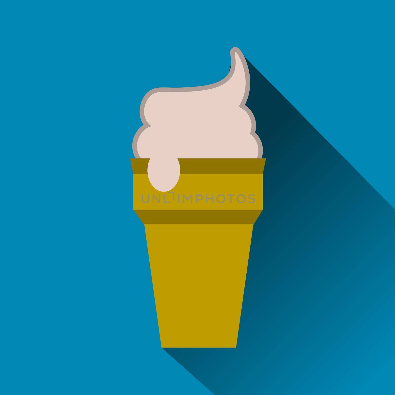 Ice Cream icon Flat illustration with long shadow