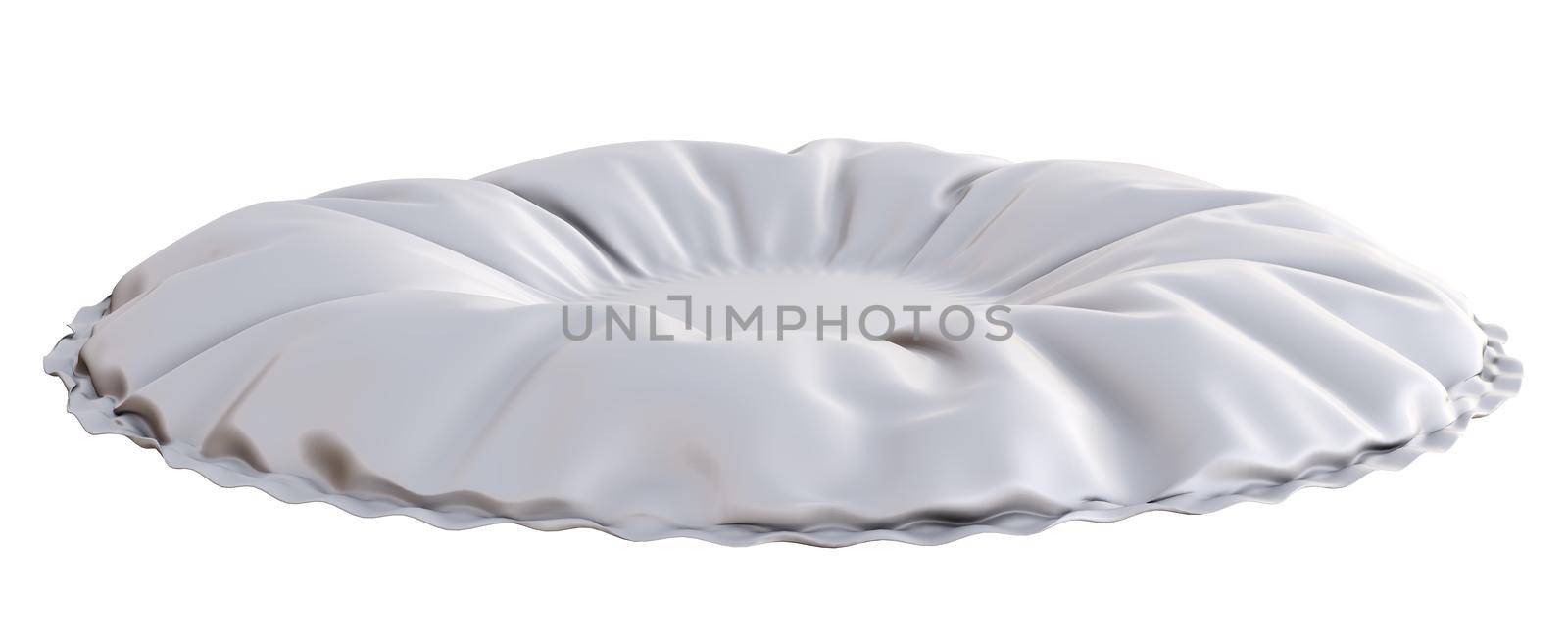 White textile pillow with empty space for your object or text. 3d illustration