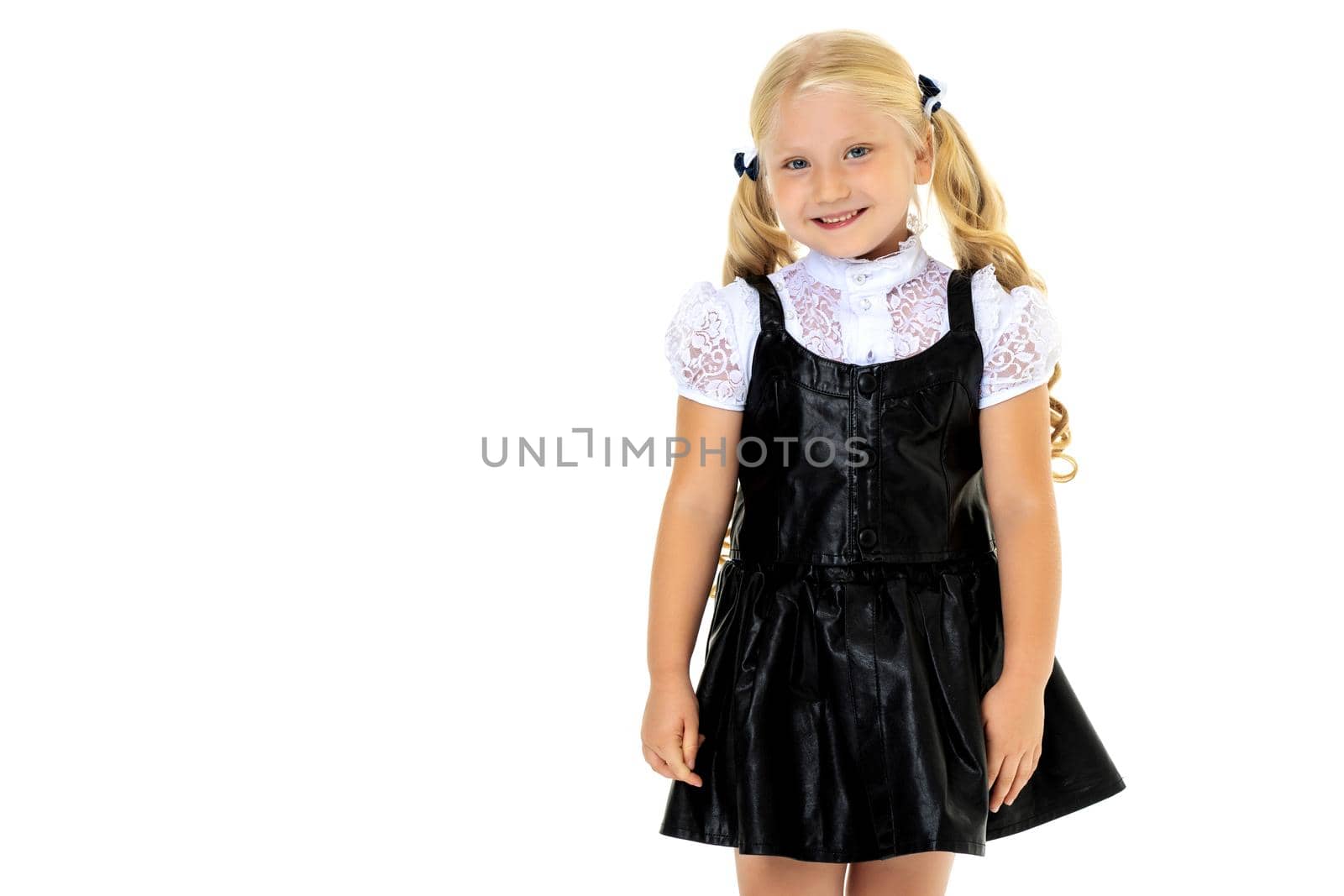Fashionable little girl.Isolated on white background. by kolesnikov_studio