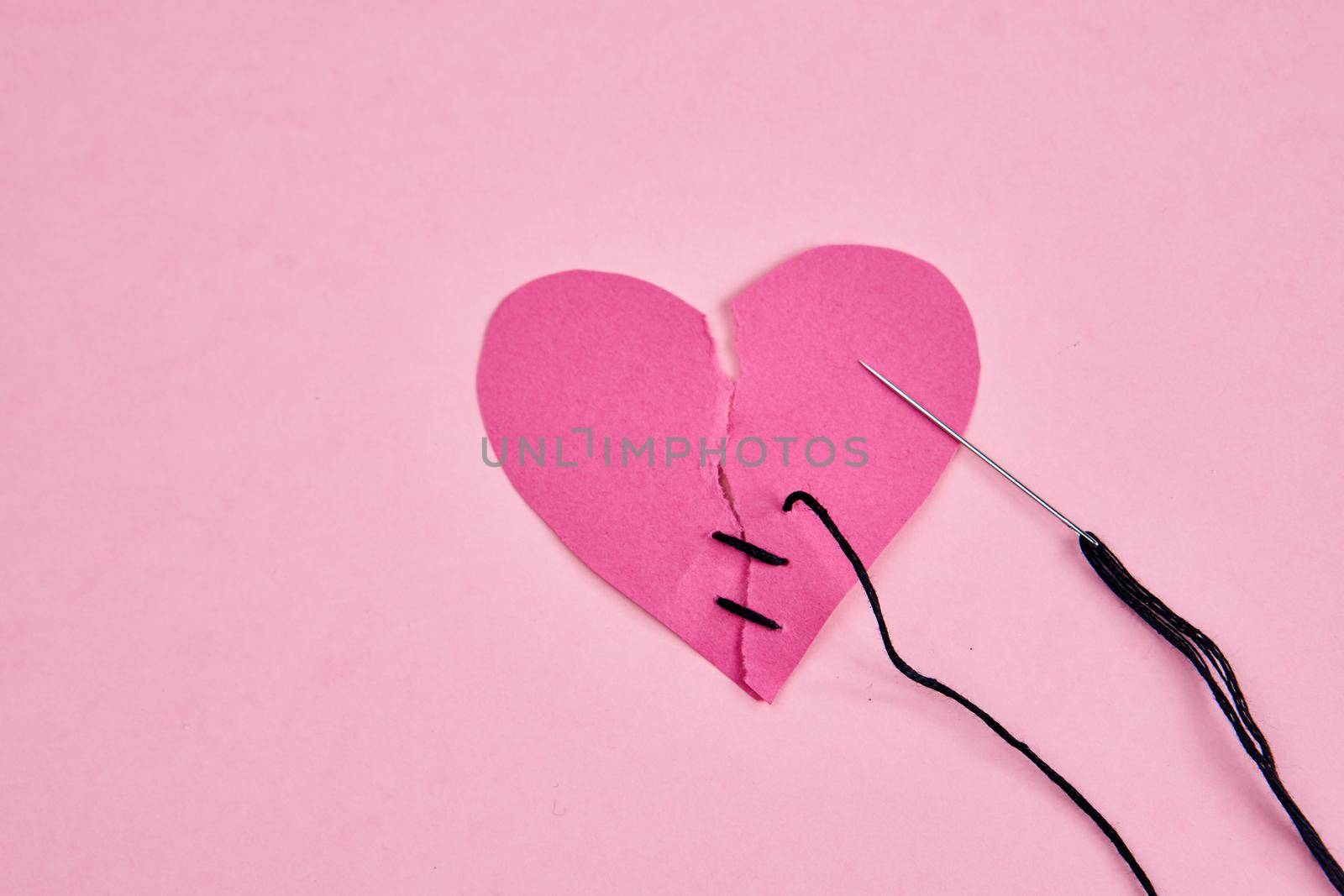 valentines paper heart romance holiday pink background. High quality photo
