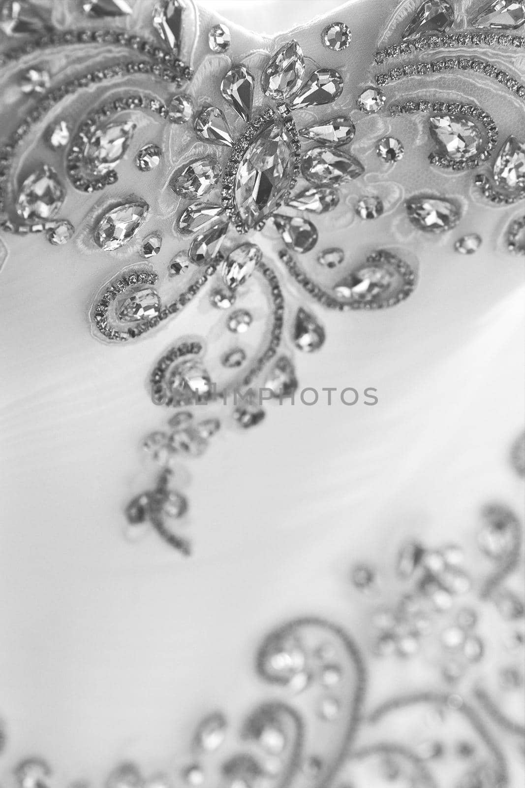 Wedding jewelry decor of the bride with diamonds close-up by AYDO8