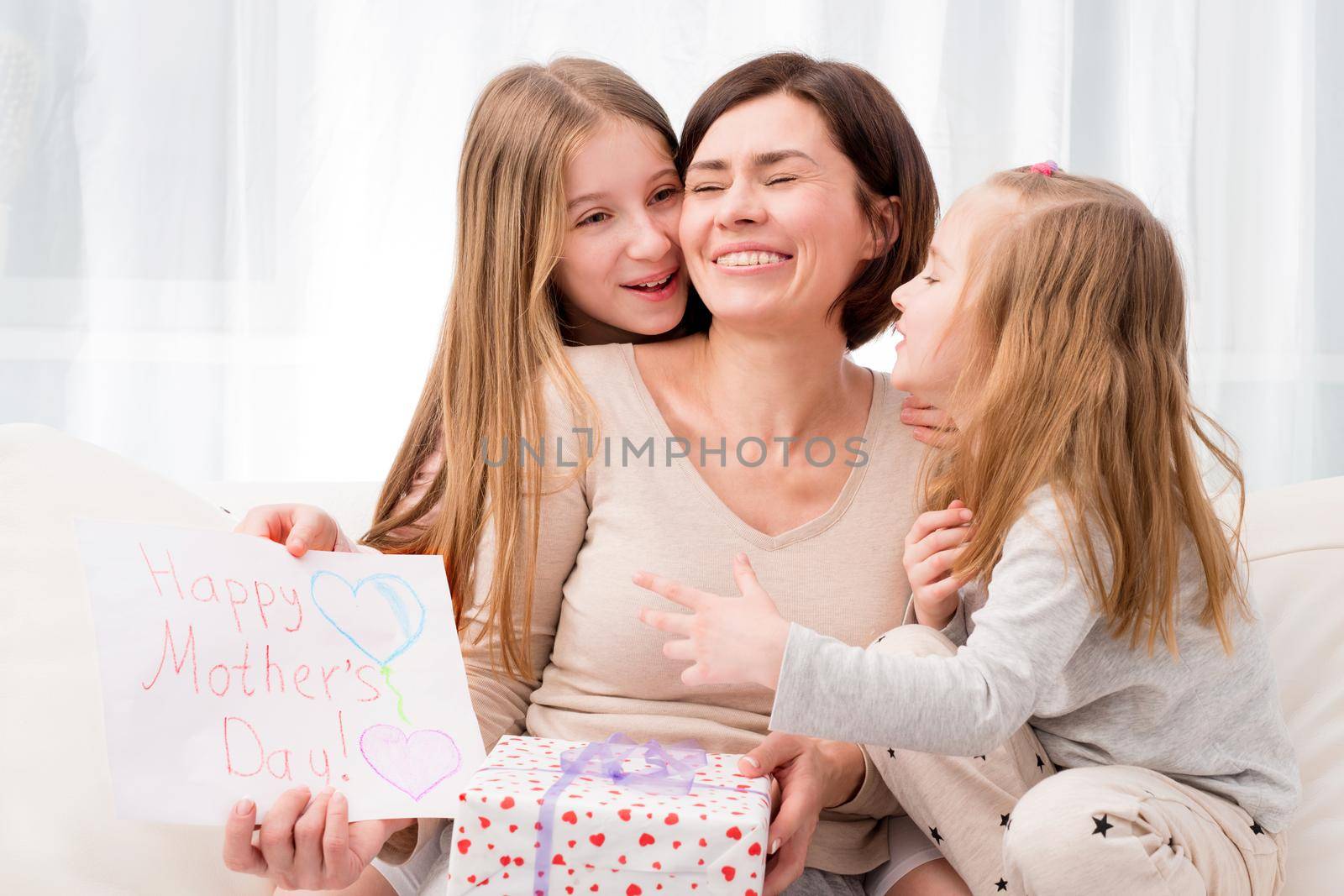 Sisters congratulate their mom with Happy mother's day by GekaSkr