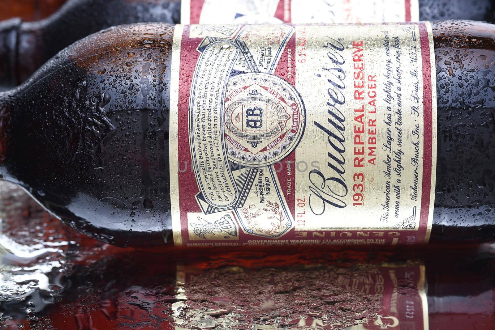 Budweiser 1933 Repeal Reserve Amber Lager Closeup by sCukrov