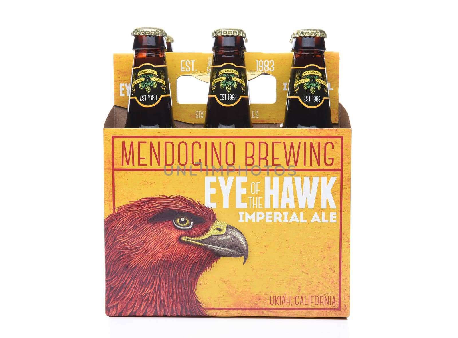 IRVINE,CA - SEPTEMBER 30, 2017: Eye of the Hawk Imperial Ale. From the Mendocino Brewing Company, in Ukiah, California. 