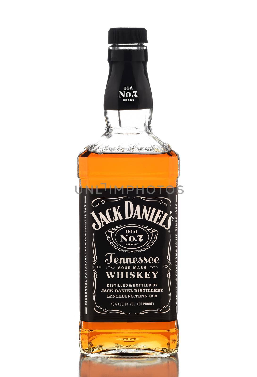 IRVINE, CALIFORNIA - DEC 28, 2018: A bottle of Jack Daniels Tennessee Whiskey, from Lynchburg, Tennessee, is the top selling American Whiskey in the world.