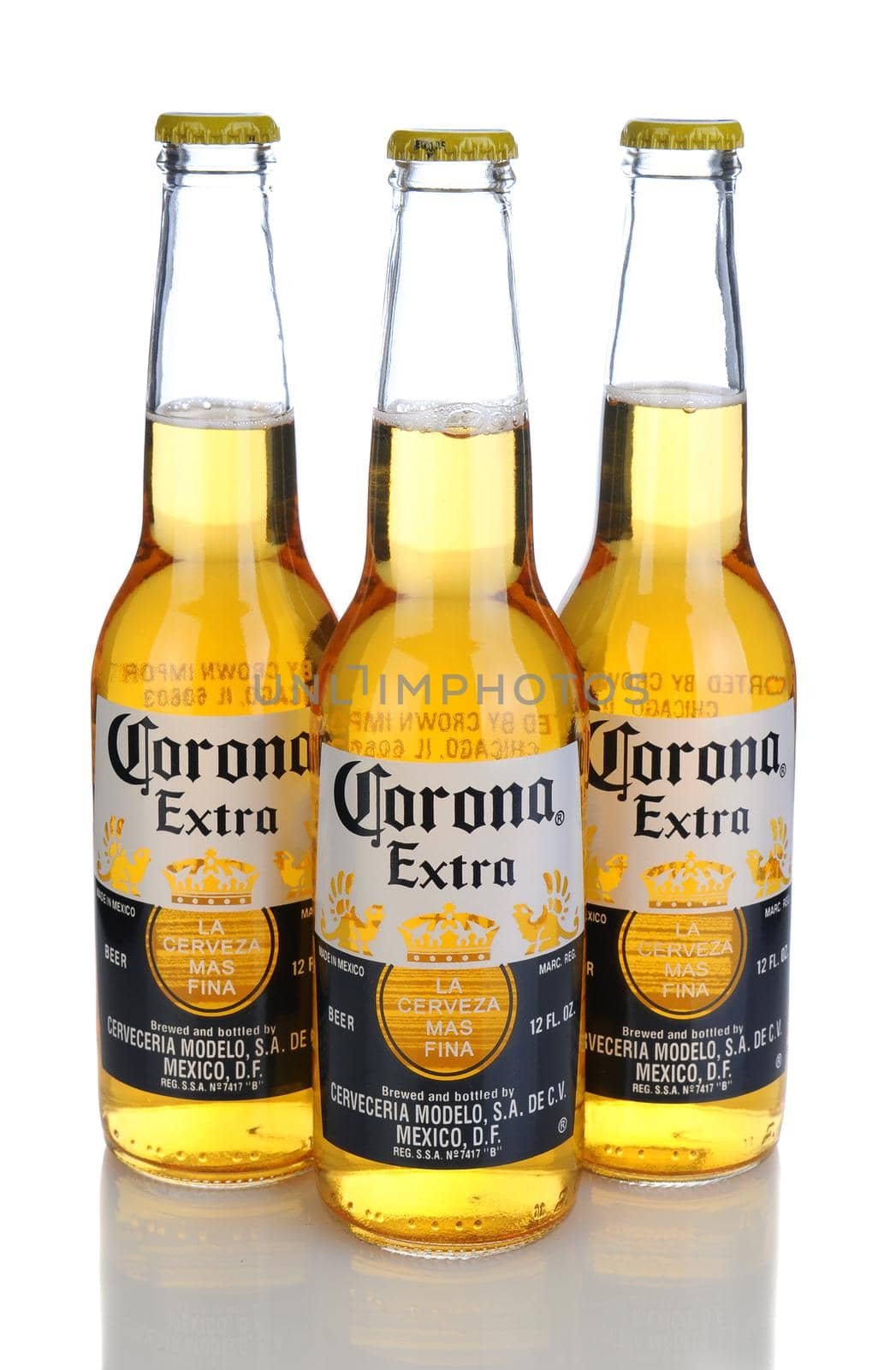 IRVINE, CA - January 11, 2013: Photo of a 12 ounce bottle of Corona Extra Beer. Corona, produced by Grupo Modelo with Anheuser Busch InBev, is the most popular imported beer in the US.
