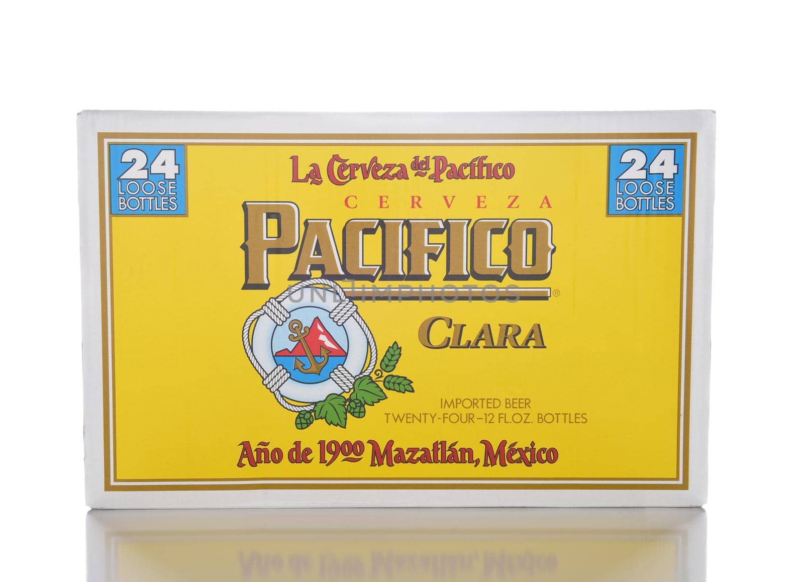 IRVINE, CALIFORNIA - 1 JANUARY 2017: A 24 pack of Pacifico Clara an import beer from Mexico. 