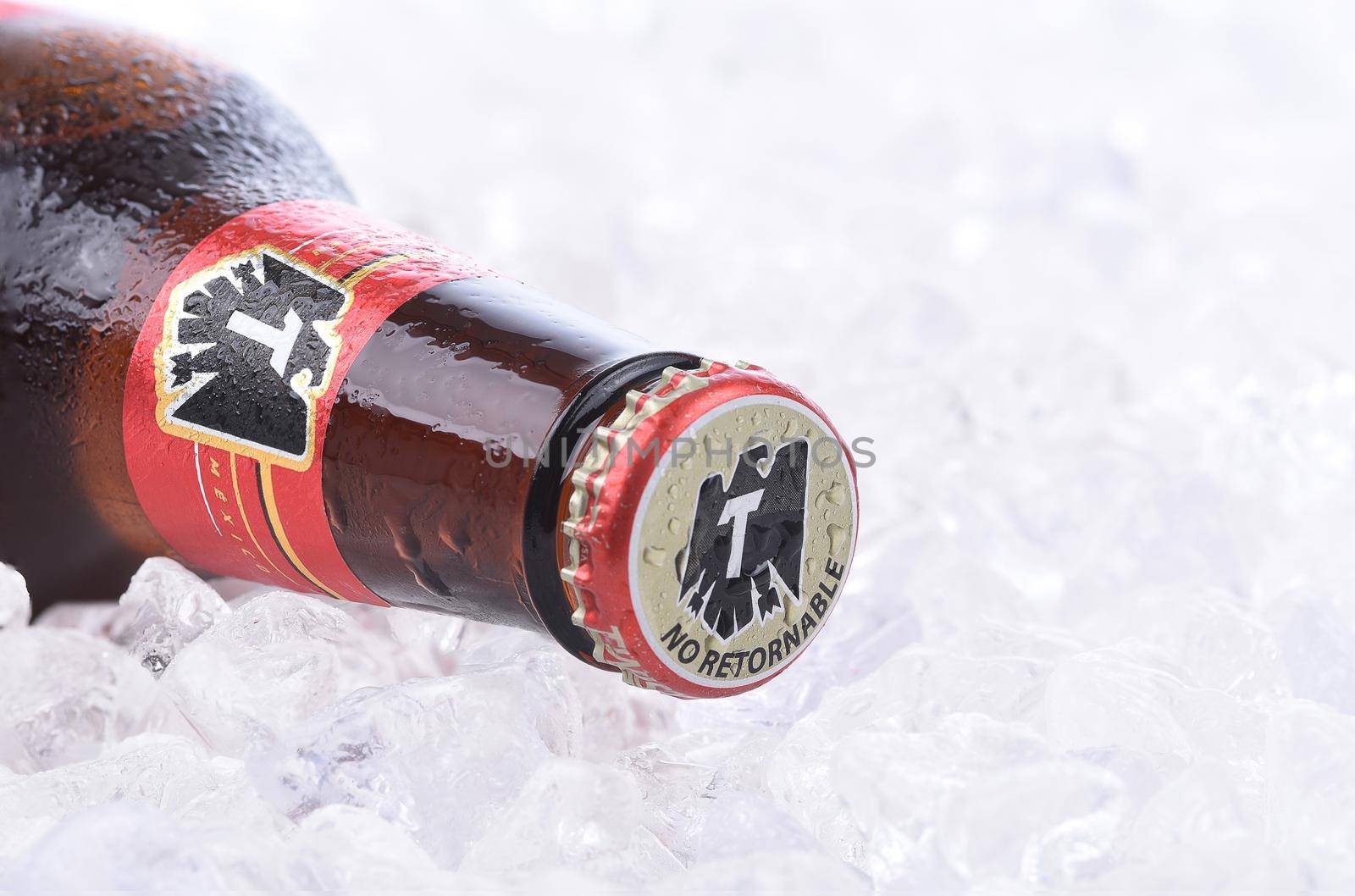 Tecate Beer Bottle on Ice by sCukrov