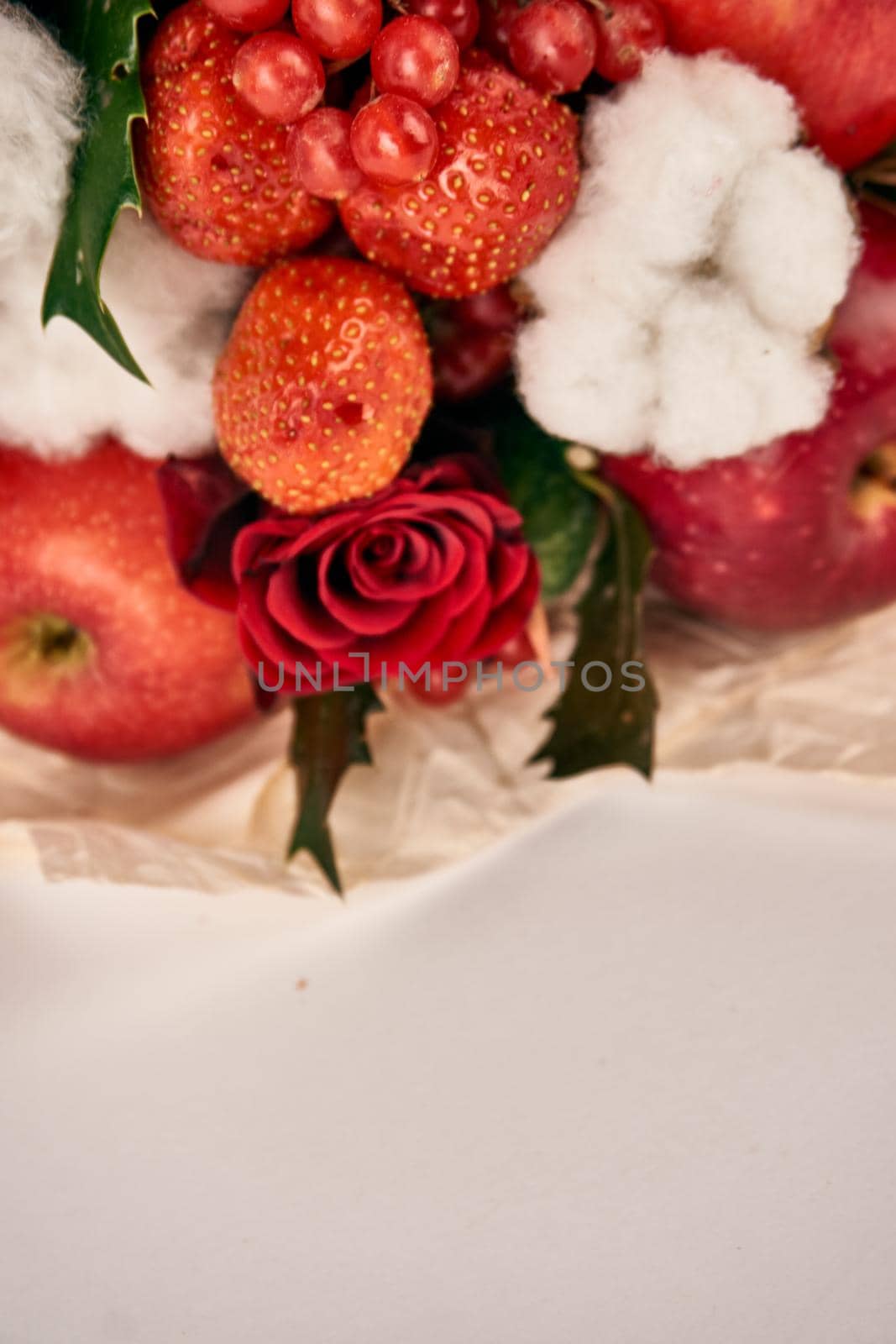 bouquet with red fruits cinnamon decoration gift organic by Vichizh