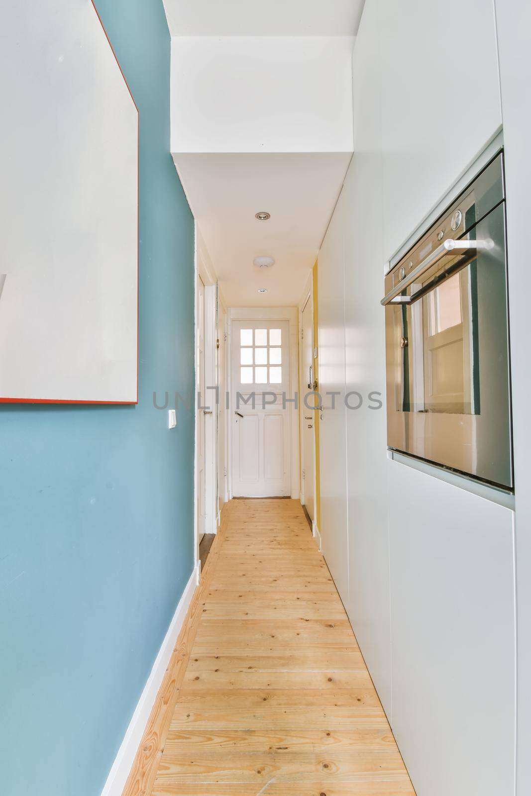 Designed in a minimalistic style cozy corridor