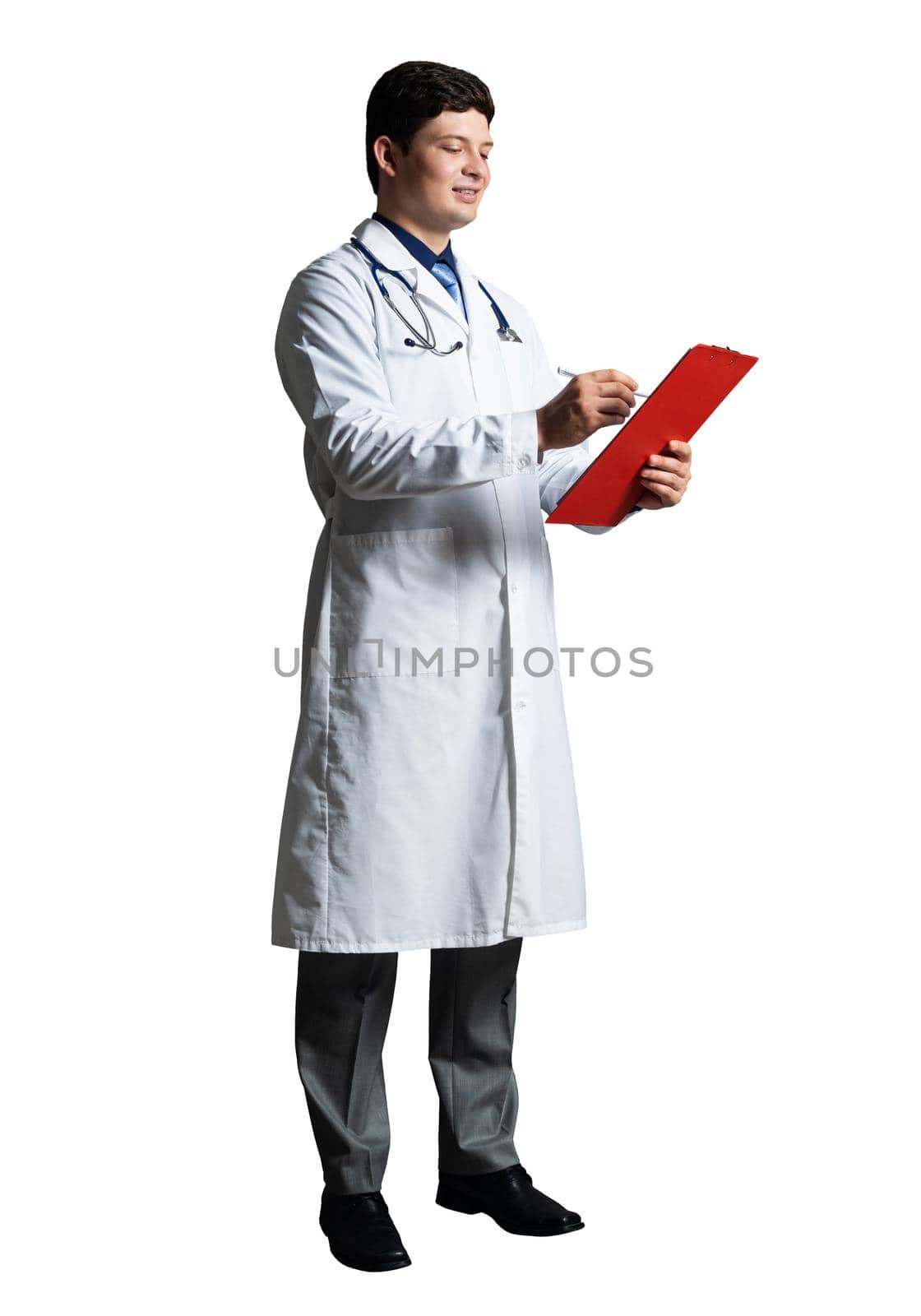 Doctor with tablet for documents by adam121