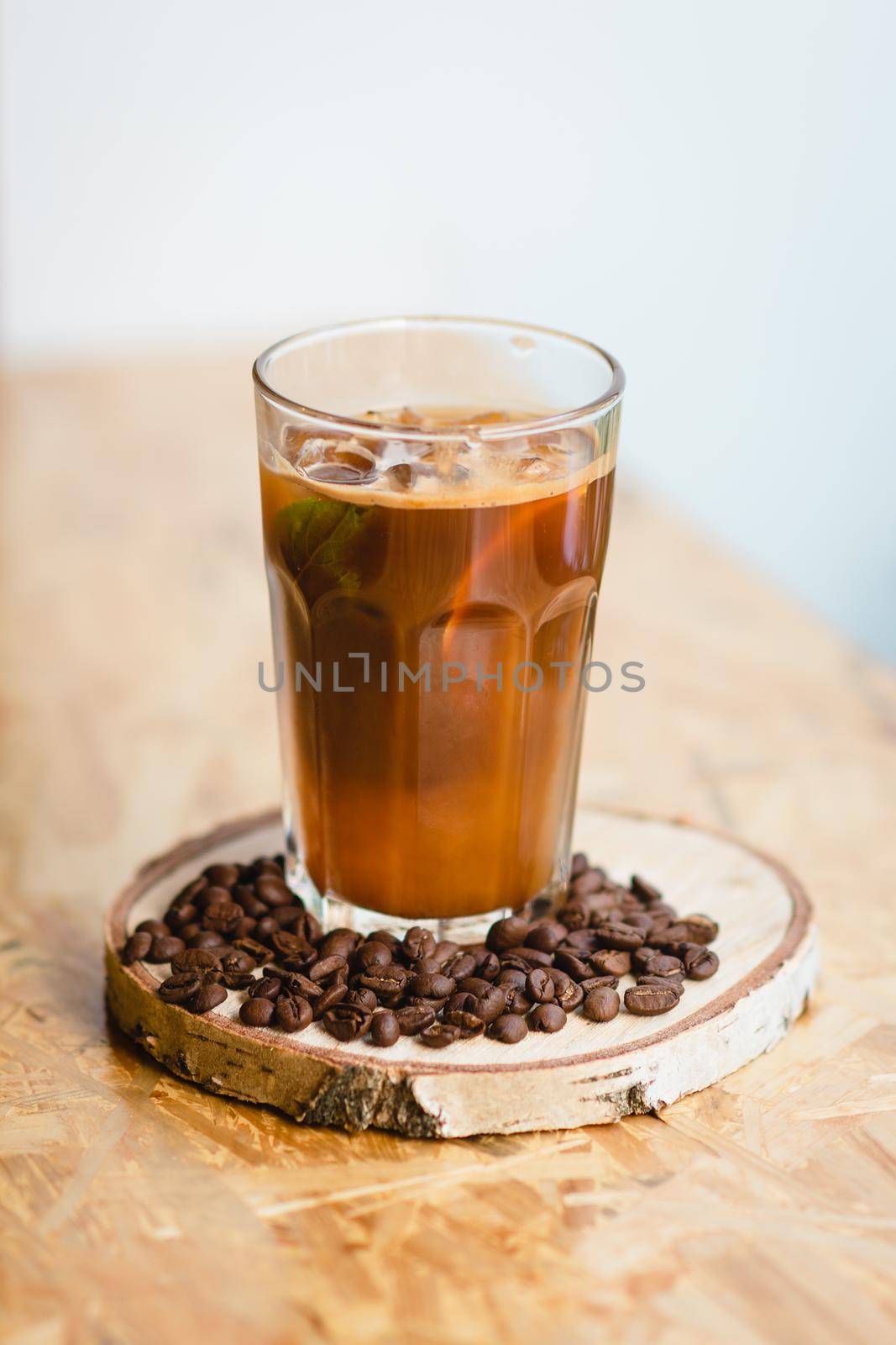 Iced coffee or caffe latte in takeaway cup including clipping path