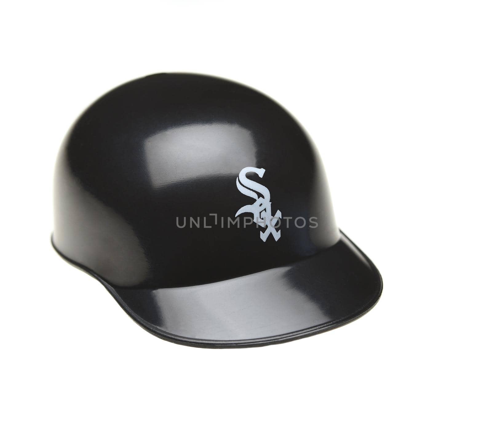 Closeup of a mini collectable batters helmet for the White Sox by sCukrov