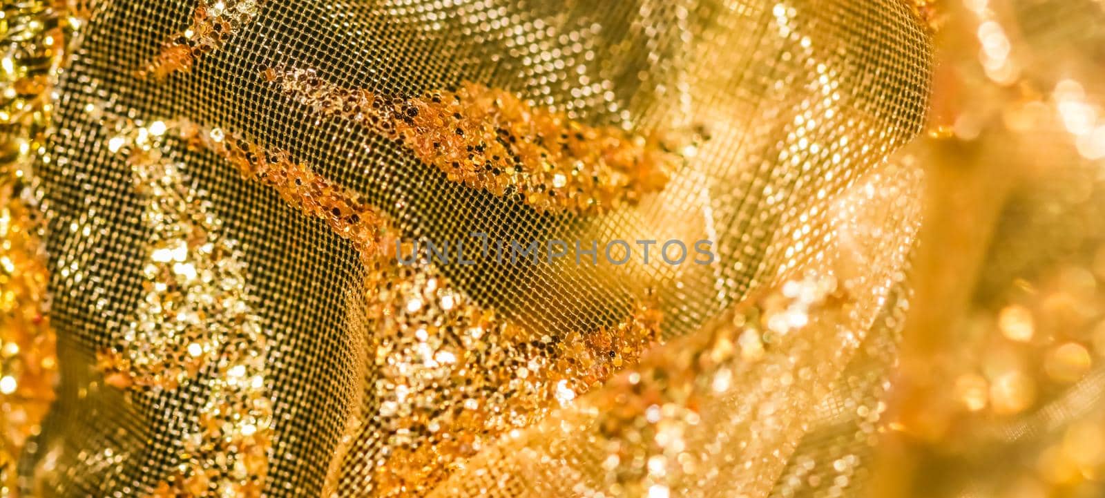 Golden abstract blur defocused background. Concept for New Years Eve, Christmas and happy holidays by Olayola