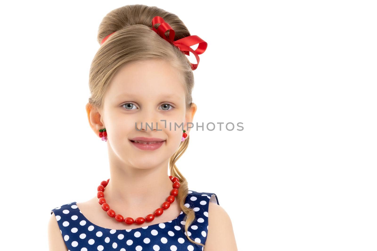 Portrait of a little girl close-up. by kolesnikov_studio