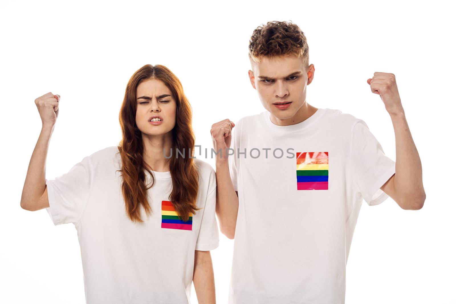 couple Flag lgbt transgender sexual minorities light background by Vichizh