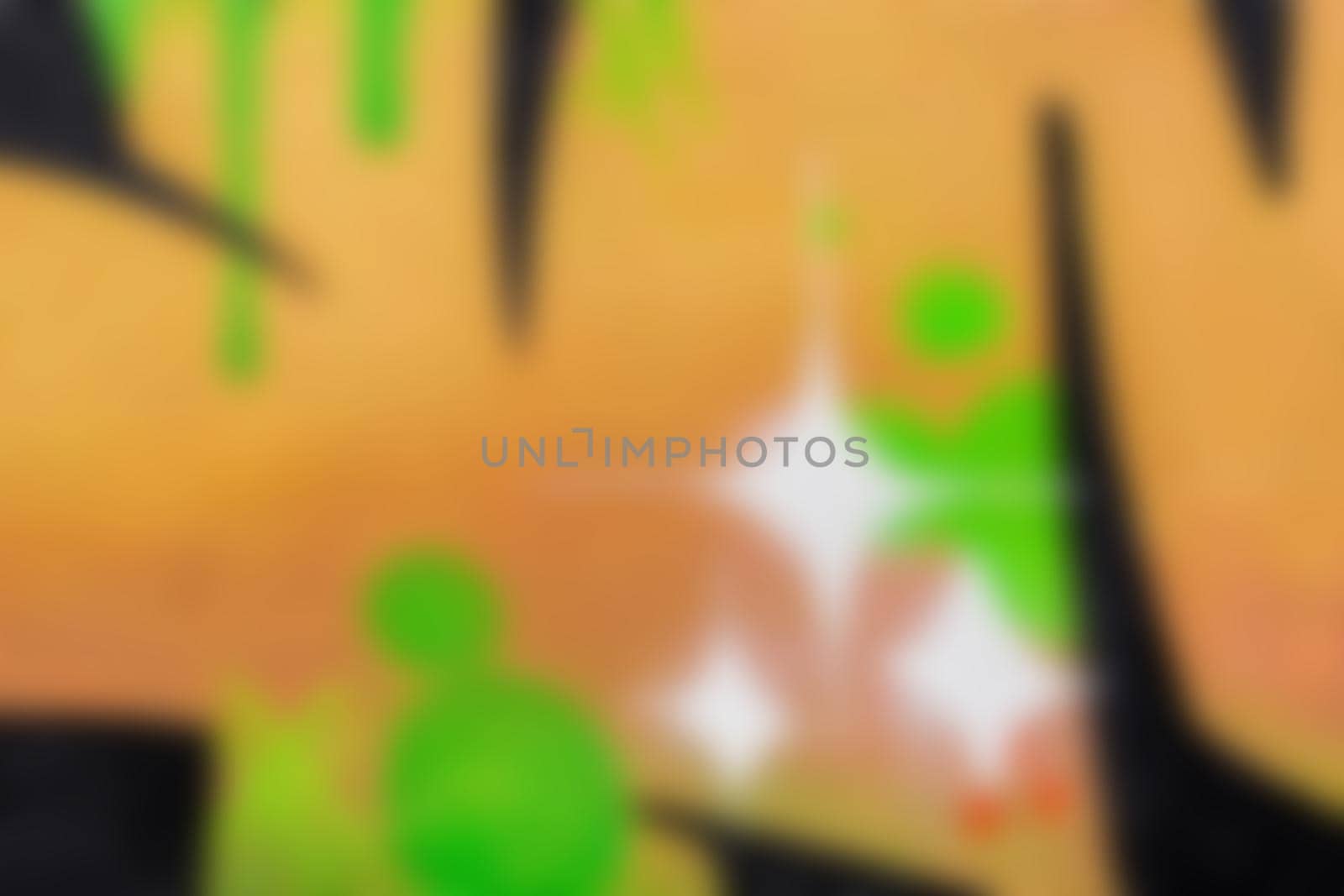 Blurred background of color orange and green graffiti on the wall background by AYDO8