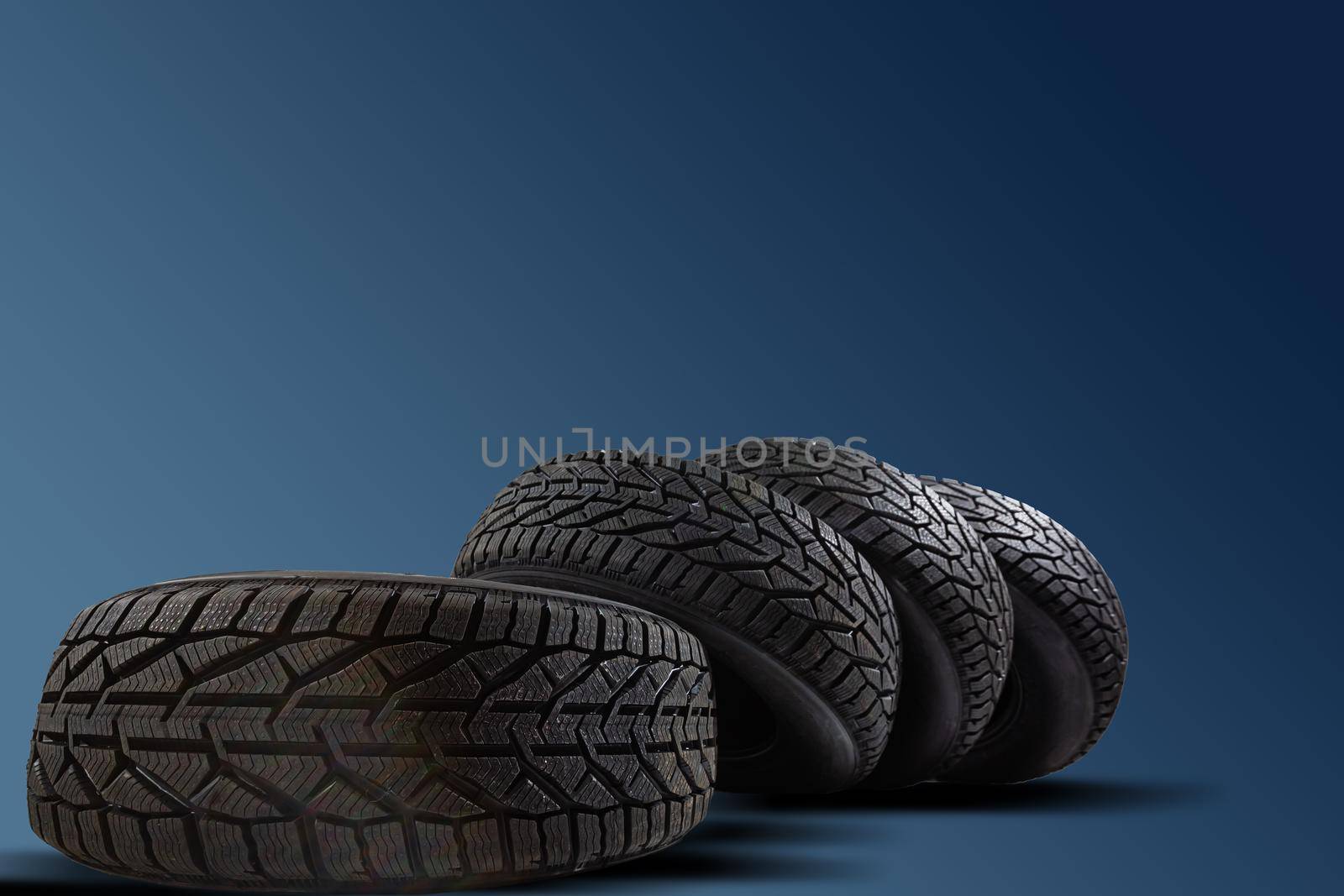 winter tires set isolated. car tire.